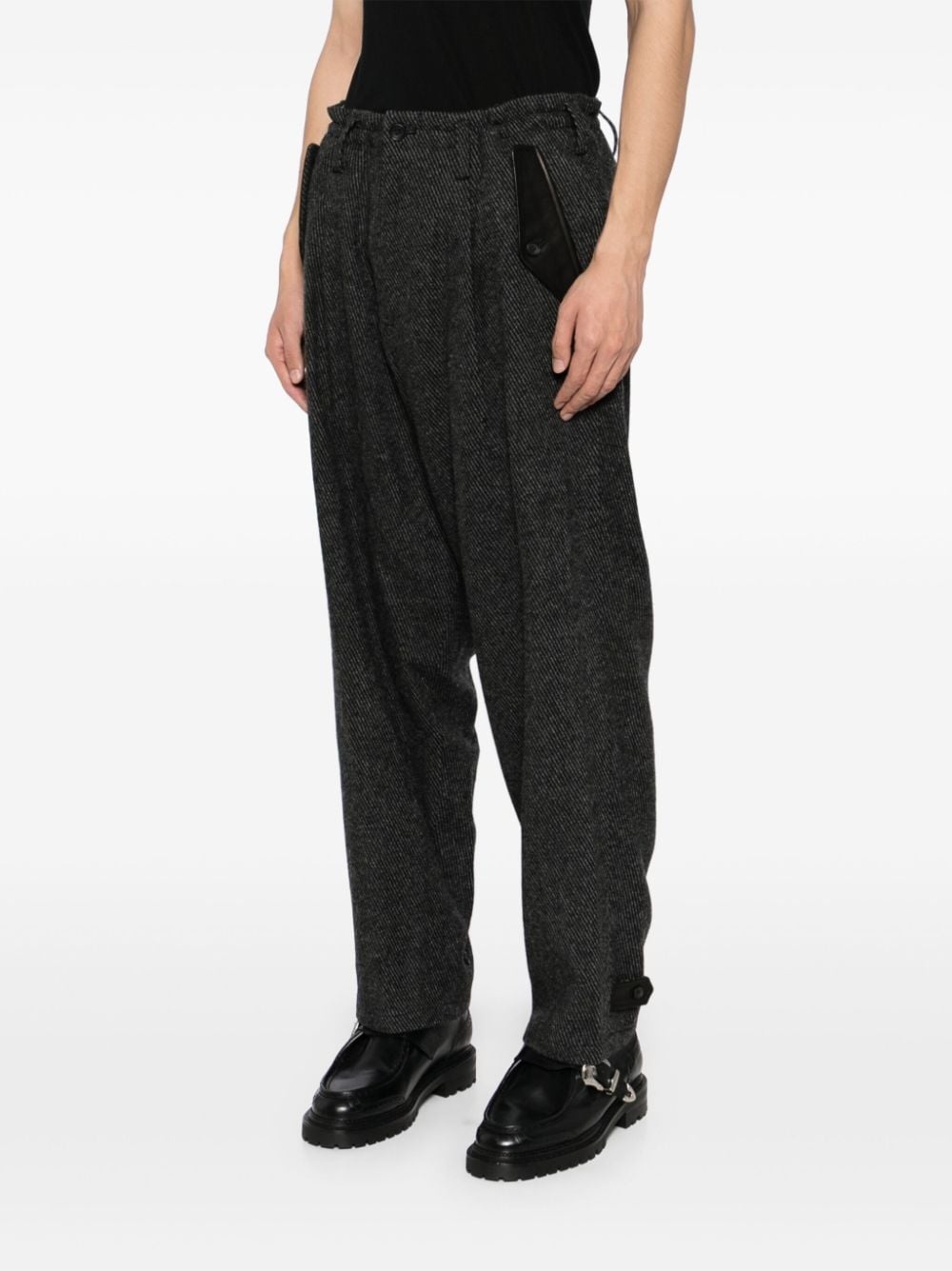 twill tapered trousers - 3