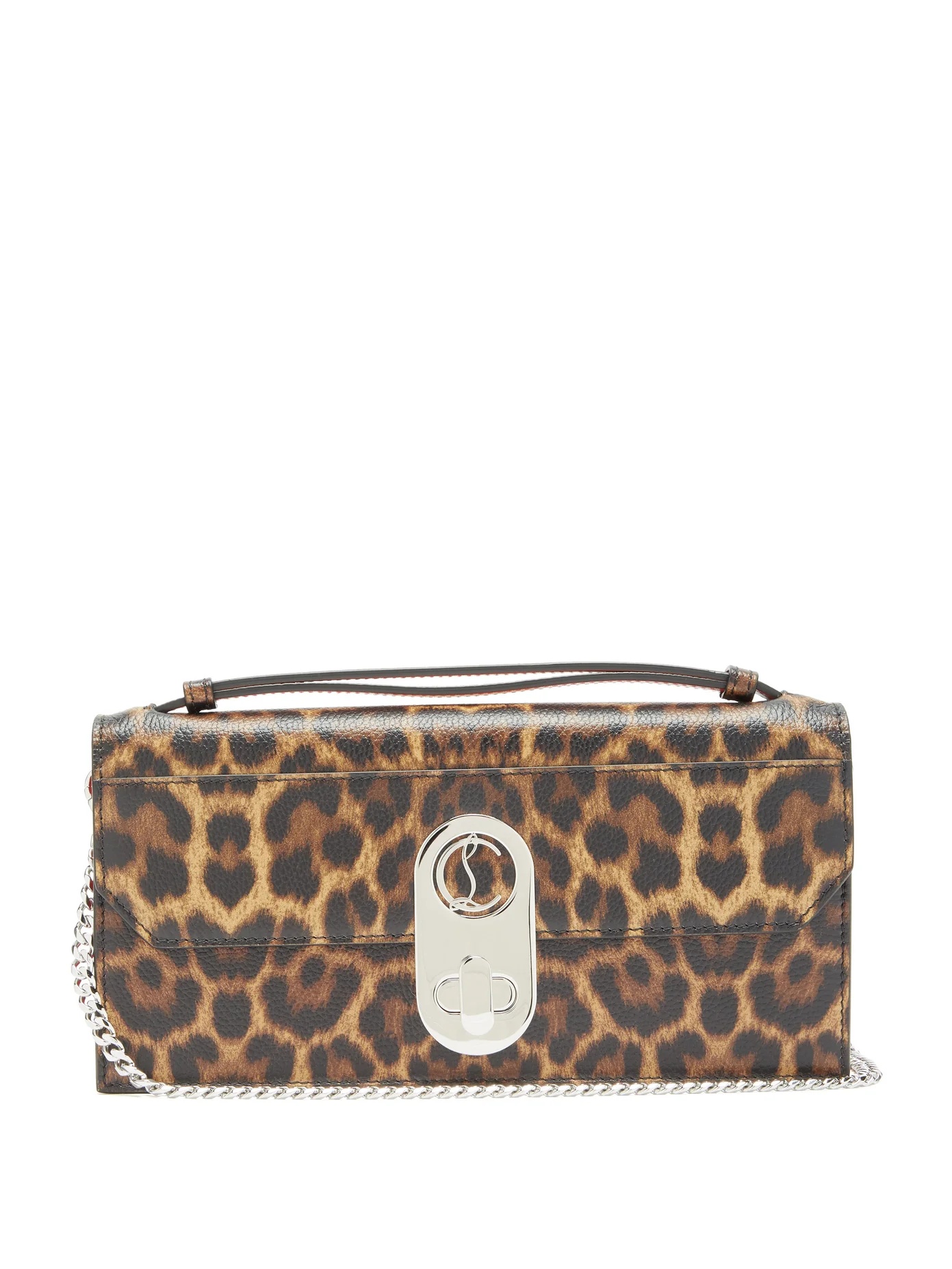 Elisa leopard-print leather cross-body bag - 1