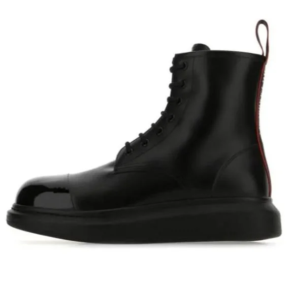 Alexander McQueen Patent Leather Platform Boots 'Black' 663528WHX5R1324 - 1