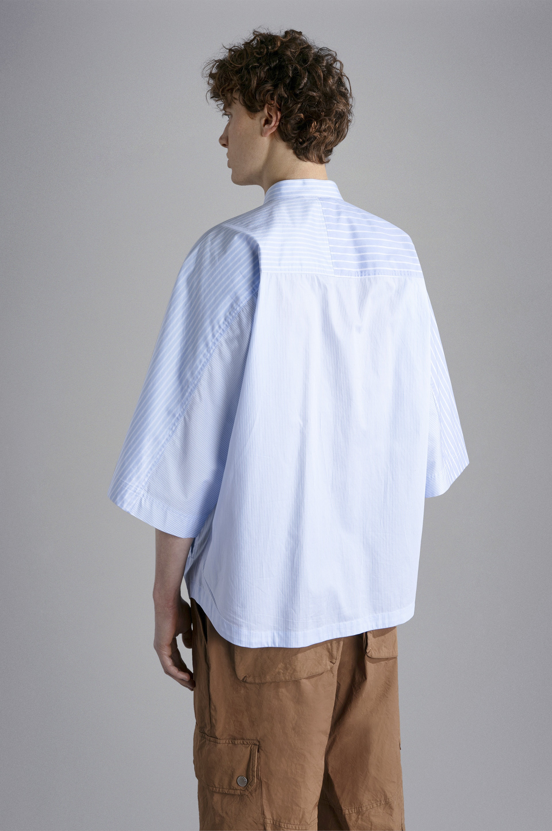 STIPED OVERSHIRT WITH KIMONO SLEEVES - 3