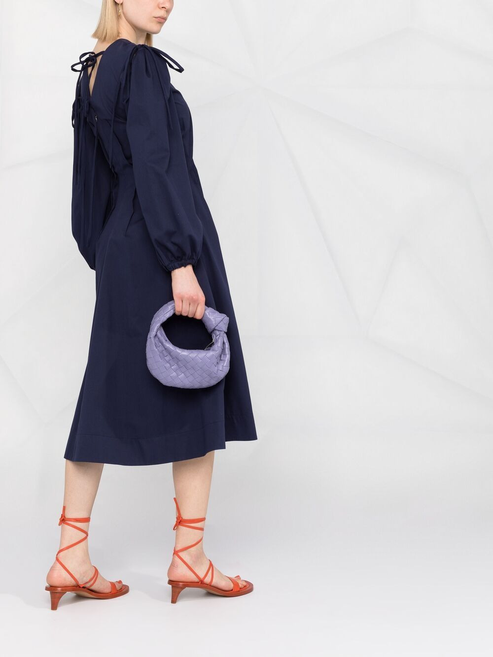 long-sleeve A-line dress - 6