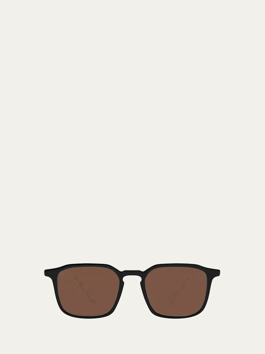 Men's Raymond Keyhole-Bridge Acetate Rectangle Sunglasses - 1