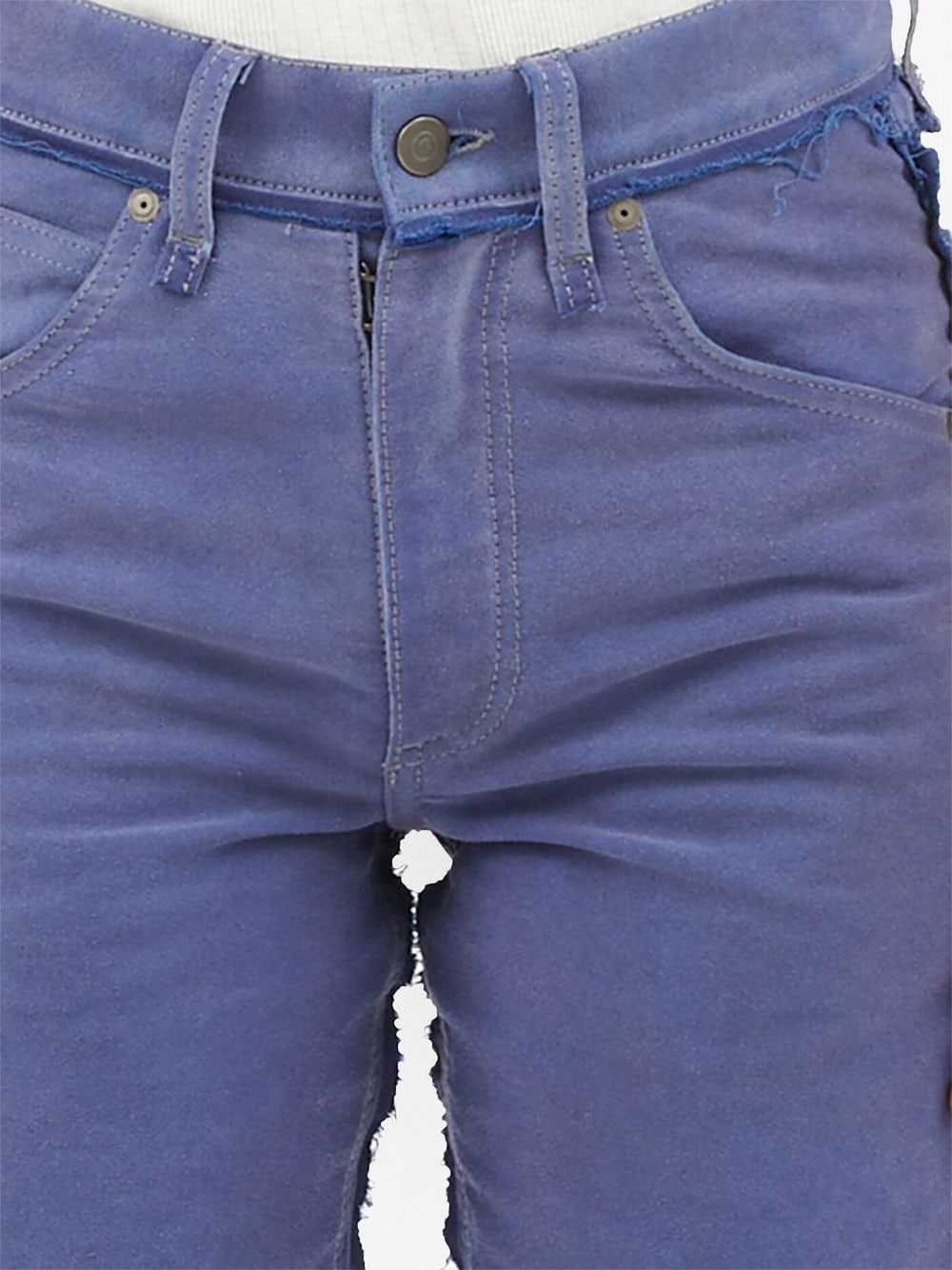 frayed-detail straight-leg jeans - 5