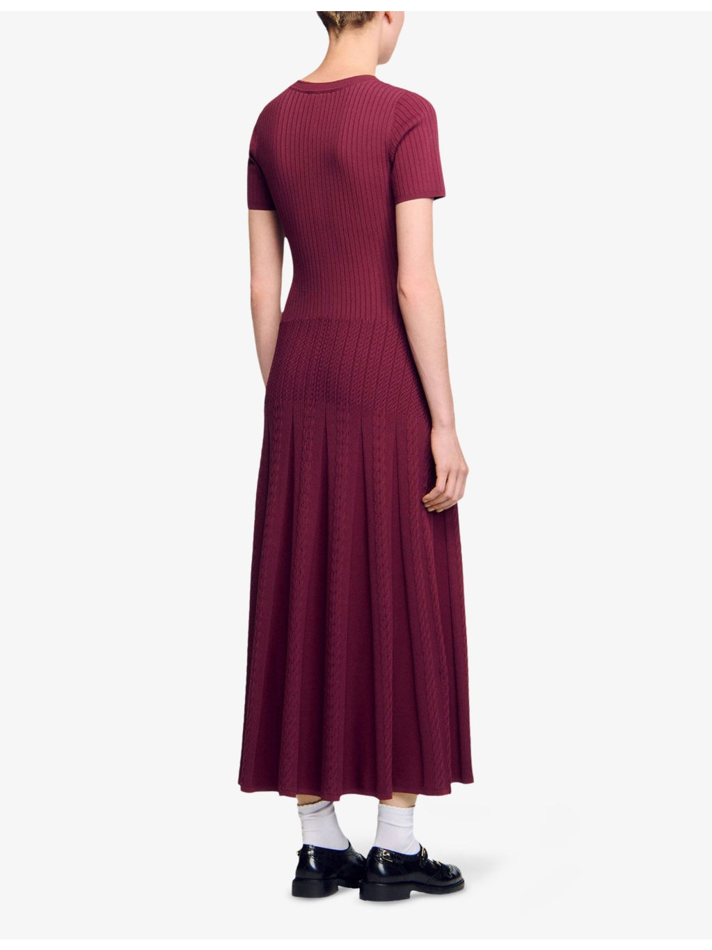 Round-Neck Button-Down Stretch-Knit Maxi Dress - 4