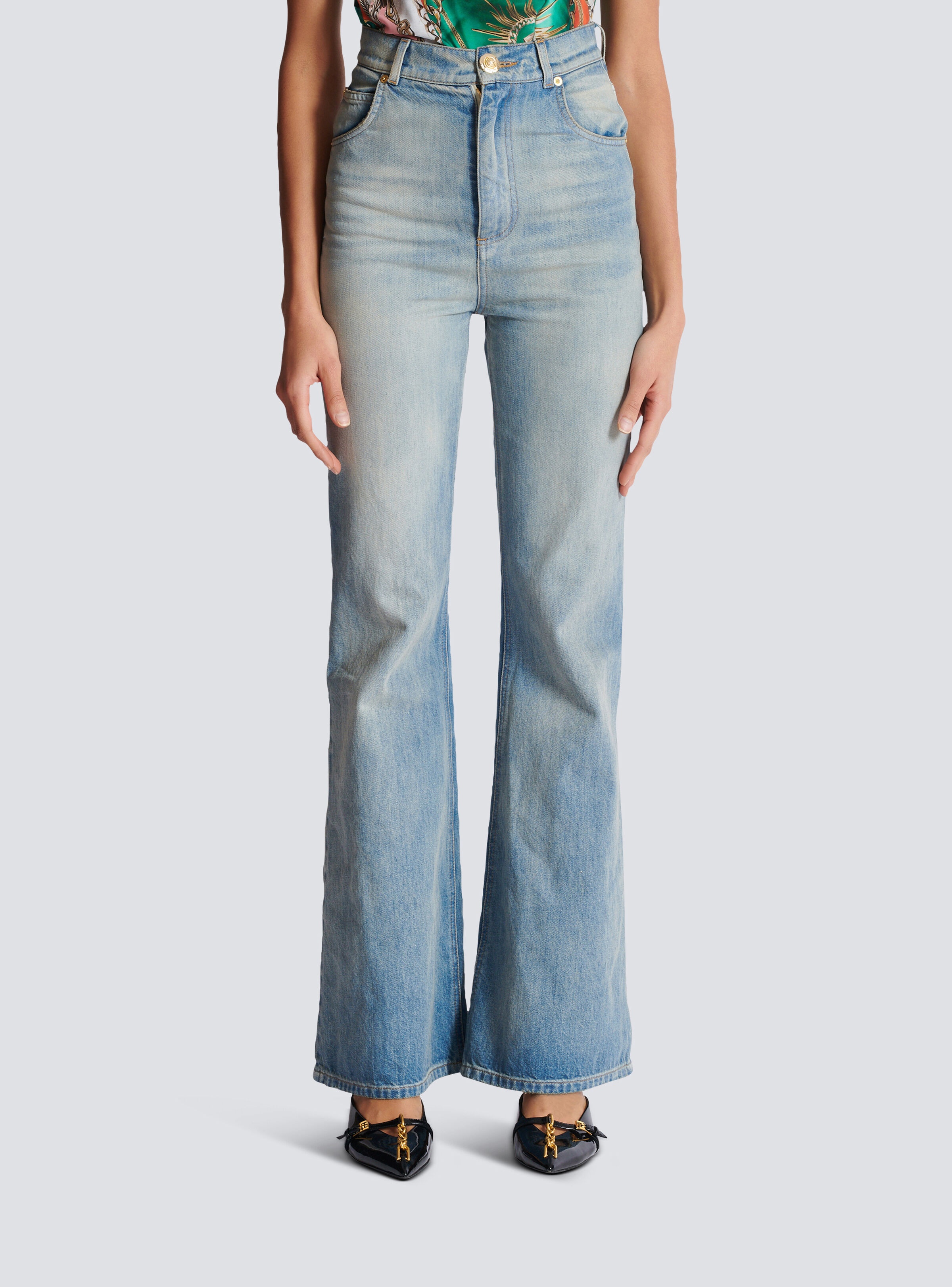 Flared-fit denim jeans - 5