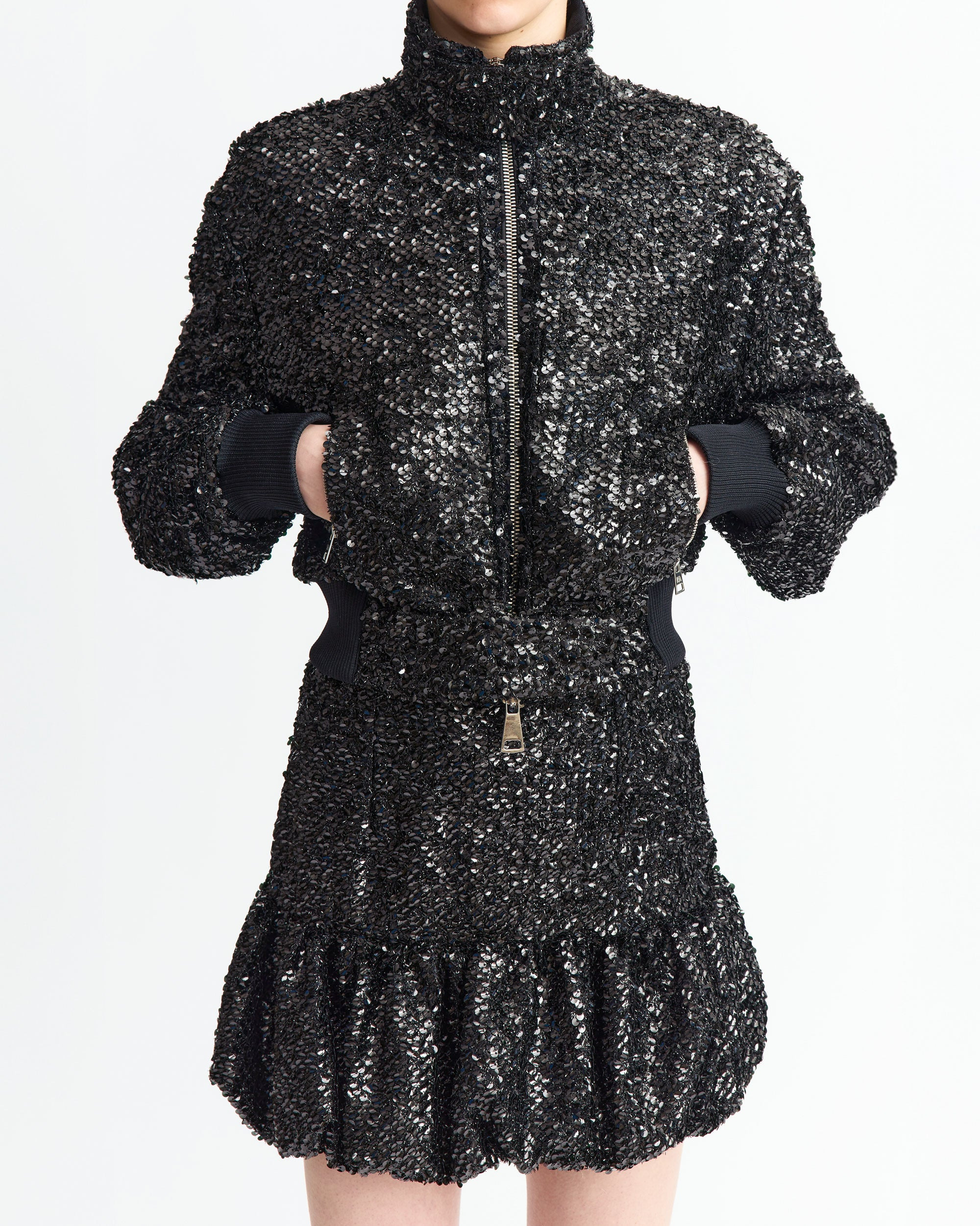 BRANKA MINI SKIRT IN TEXTURED SEQUIN - 5