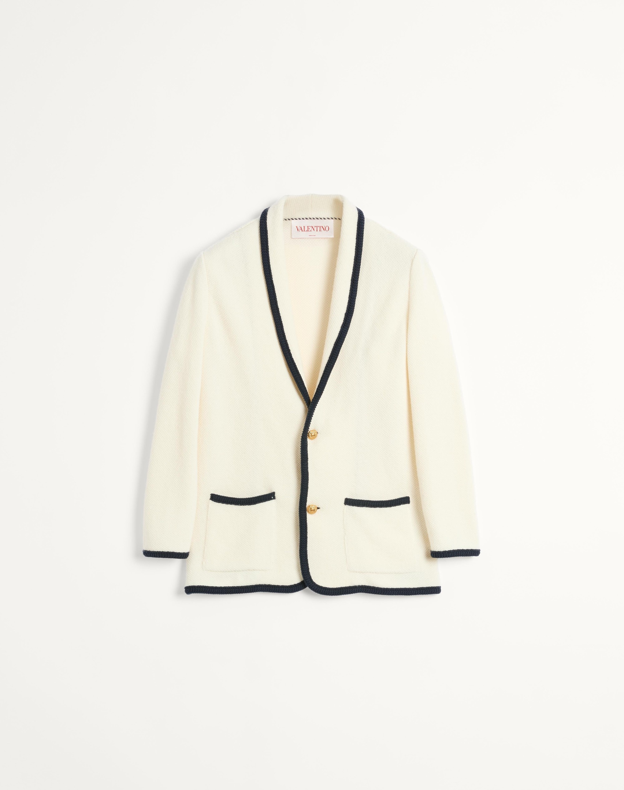 Valentino SINGLE-BREASTED WOOL AND COTTON JACKET WITH