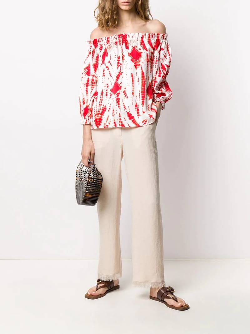 Nanushka Theo frayed straight-leg trousers outlook