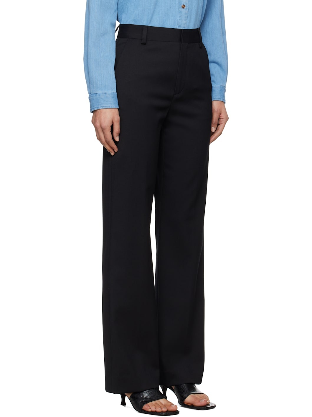 Black High Waist Bootcut Trousers - 2