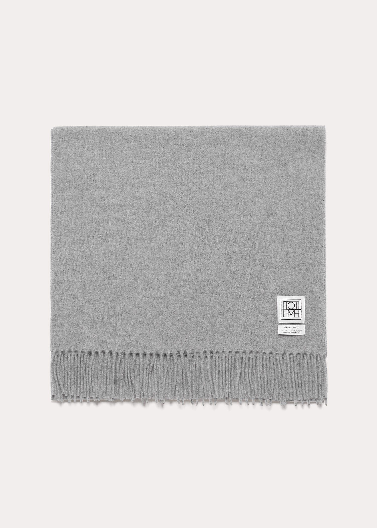 Classic wool scarf light grey mélange - 5