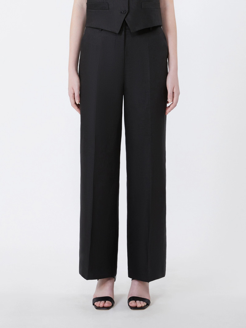 MALIZIA Linen canvas trousers - BLACK 3