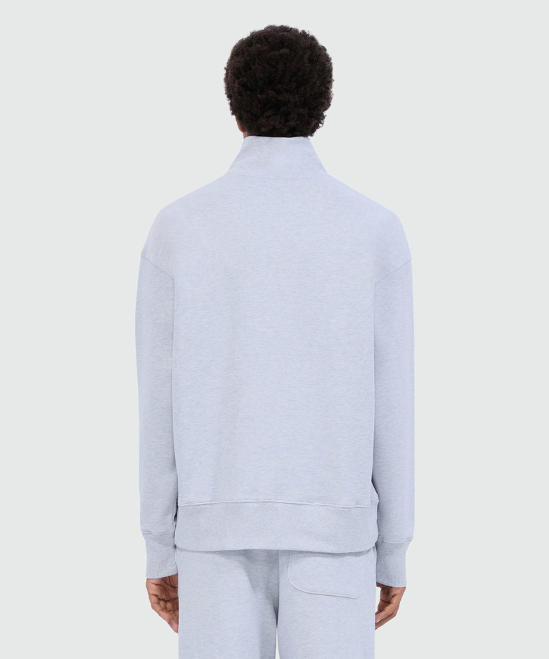 Grey melange turtleneck jersey sweatshirt with "Follow the Rabbit®" embroidery 3