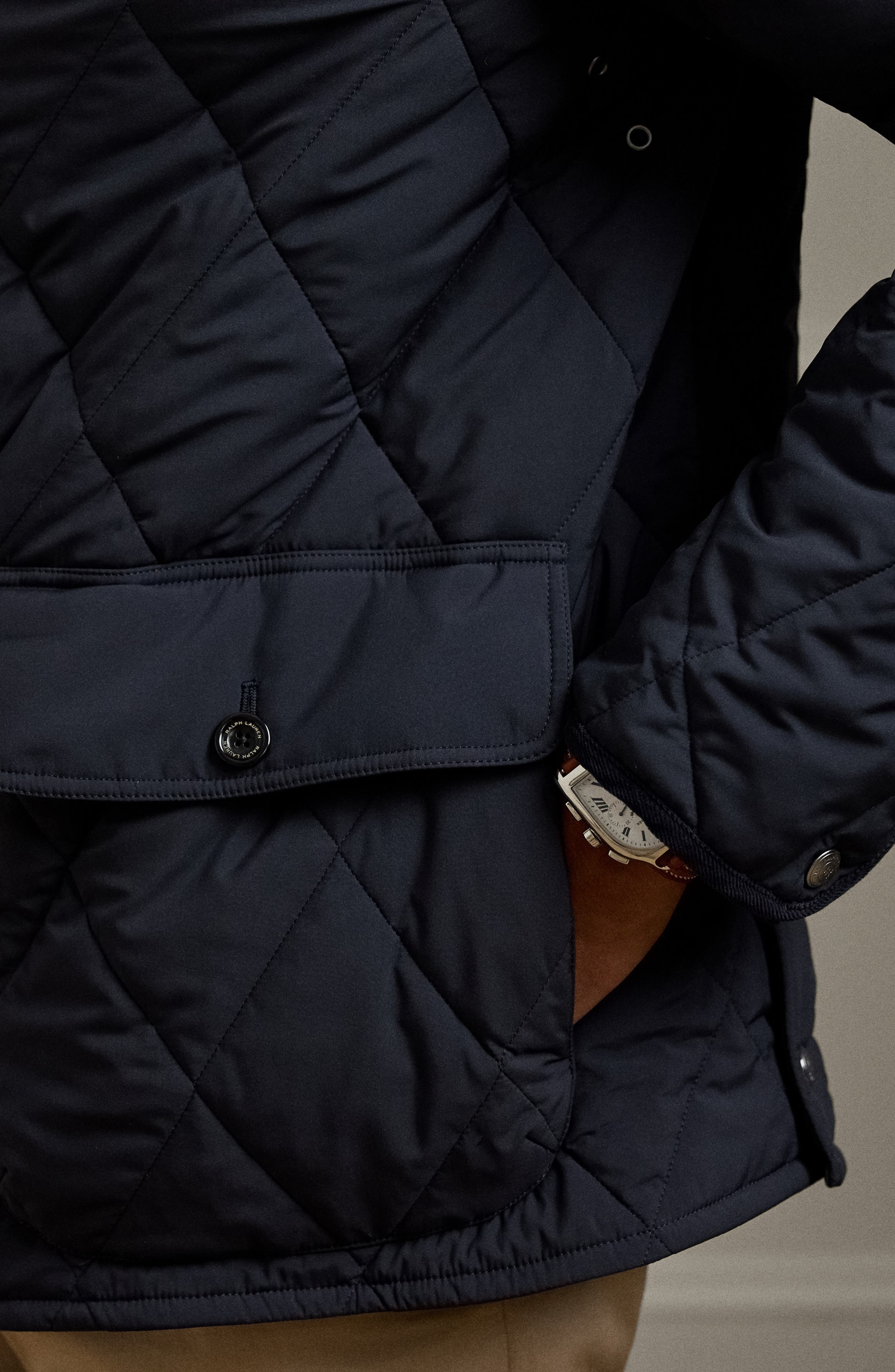Ralph Lauren Purple Label Carleton Diamond Quilted Down Jacket in Classic Chairman Navy at Nordstrom - 6
