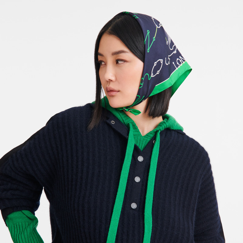 Longchamp Parcours Longchamp Silk scarf 50 Navy - OTHER outlook