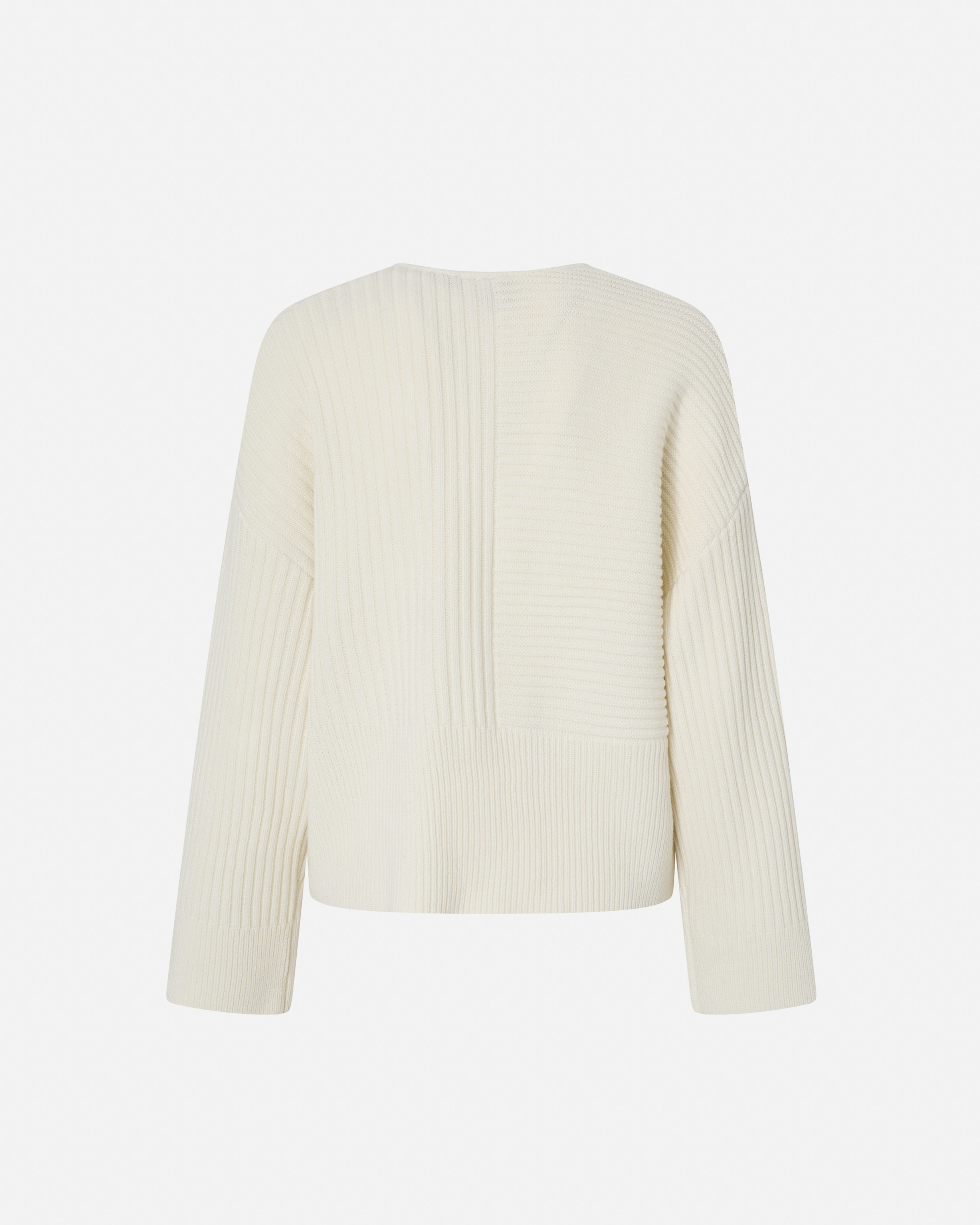 WOOL AND CASHMERE V-NECK RIBBED SWEATER - 6