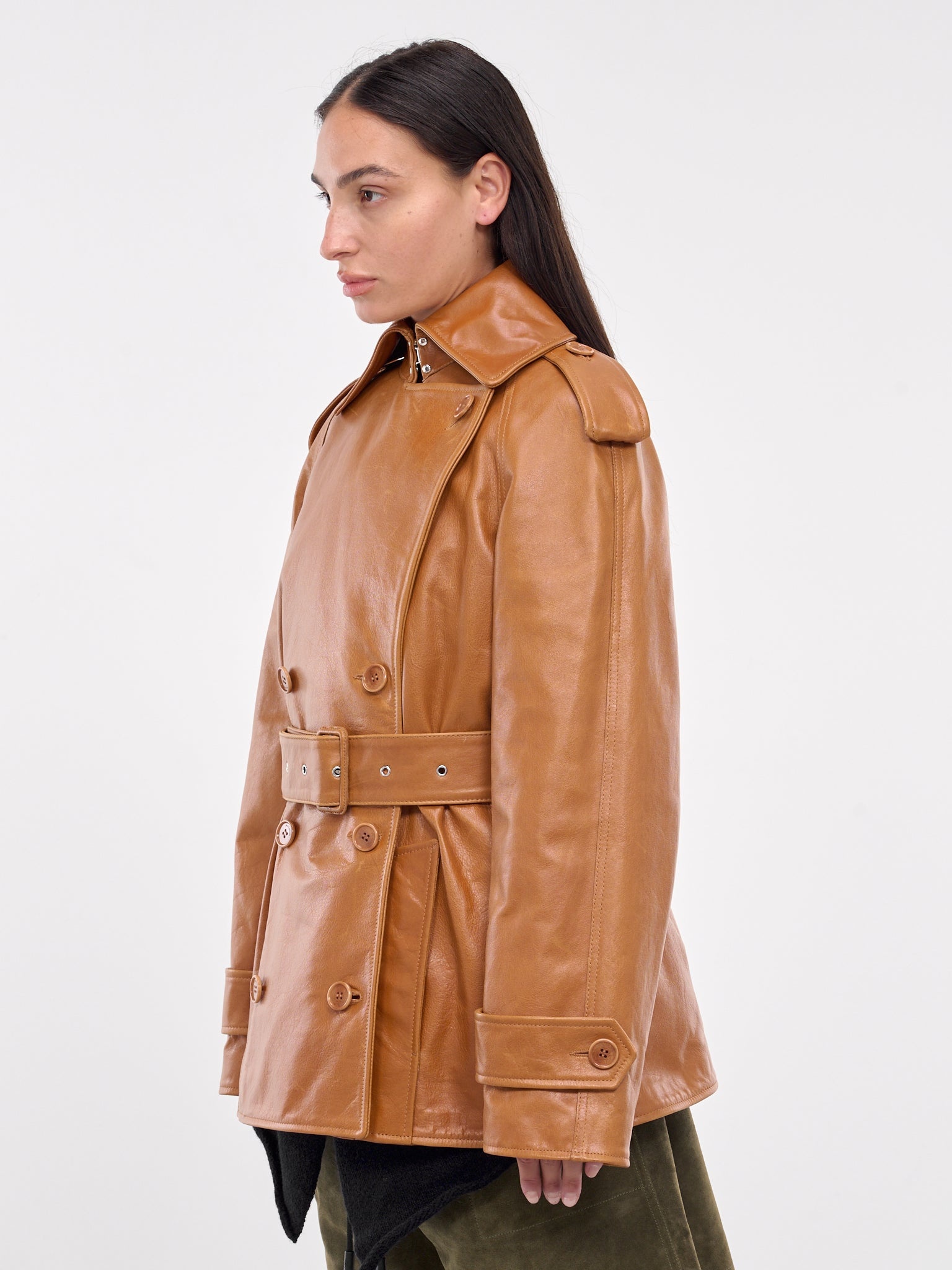 Leather Trench Jacket - 2