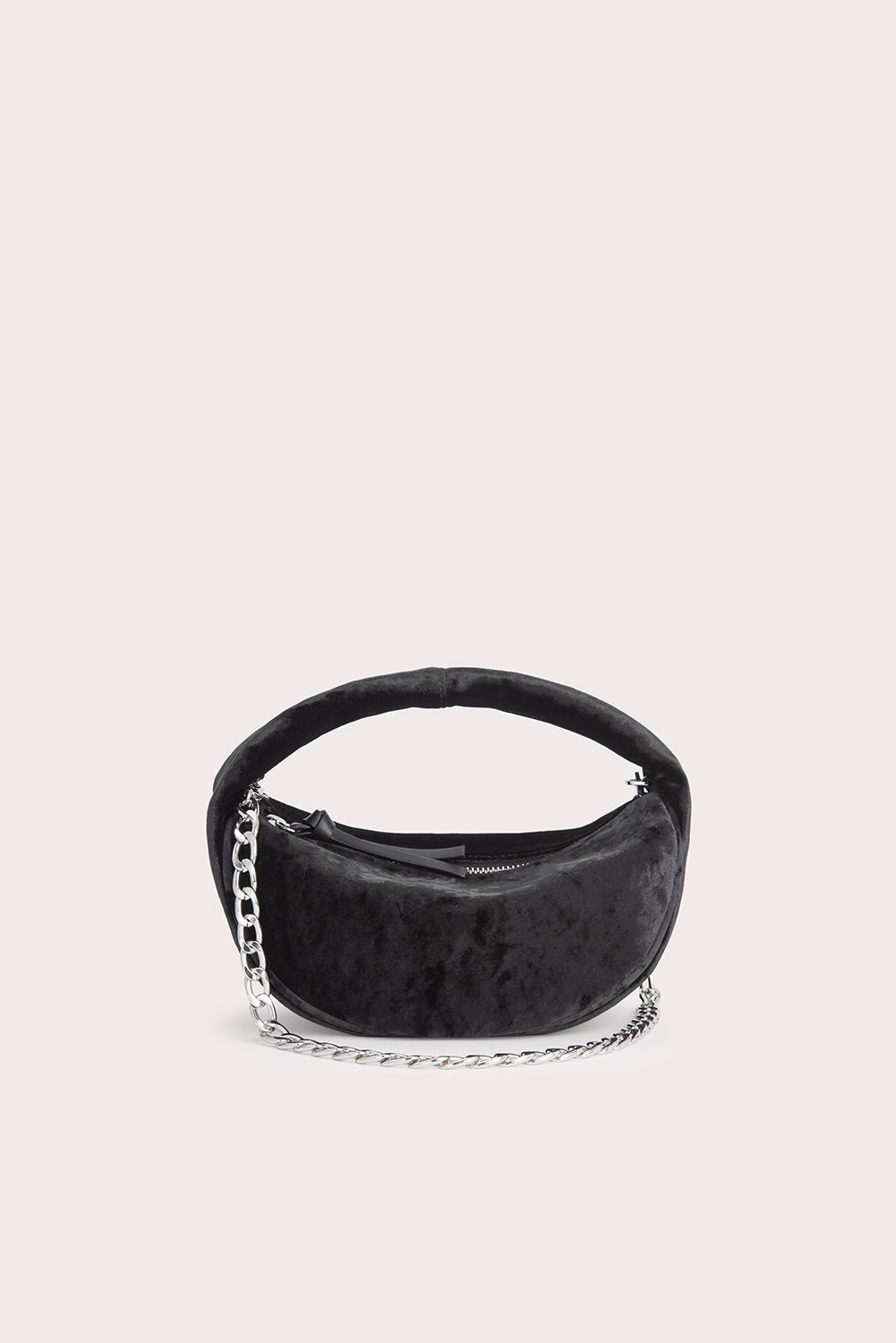 【送料&関税込】By Far Baby Cush Black Crushed Velvet Handba By Far Baby Cush Black Crushed Velvet Handbag | italist