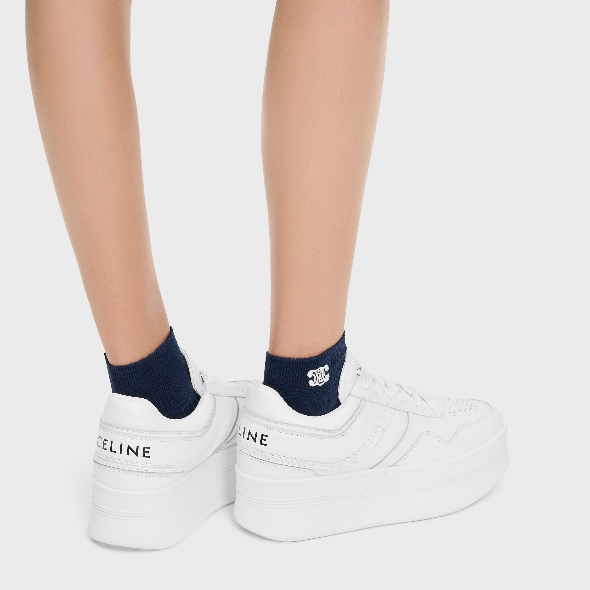 BLOCK SNEAKERS WITH WEDGE OUTSOLE in CALFSKIN - 2