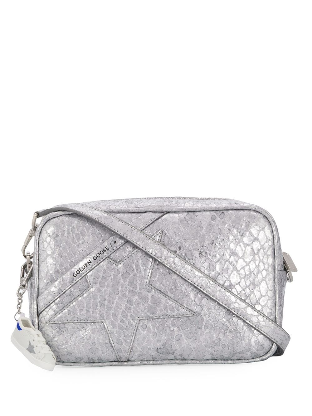 snake effect metallic crossbody bag - 1