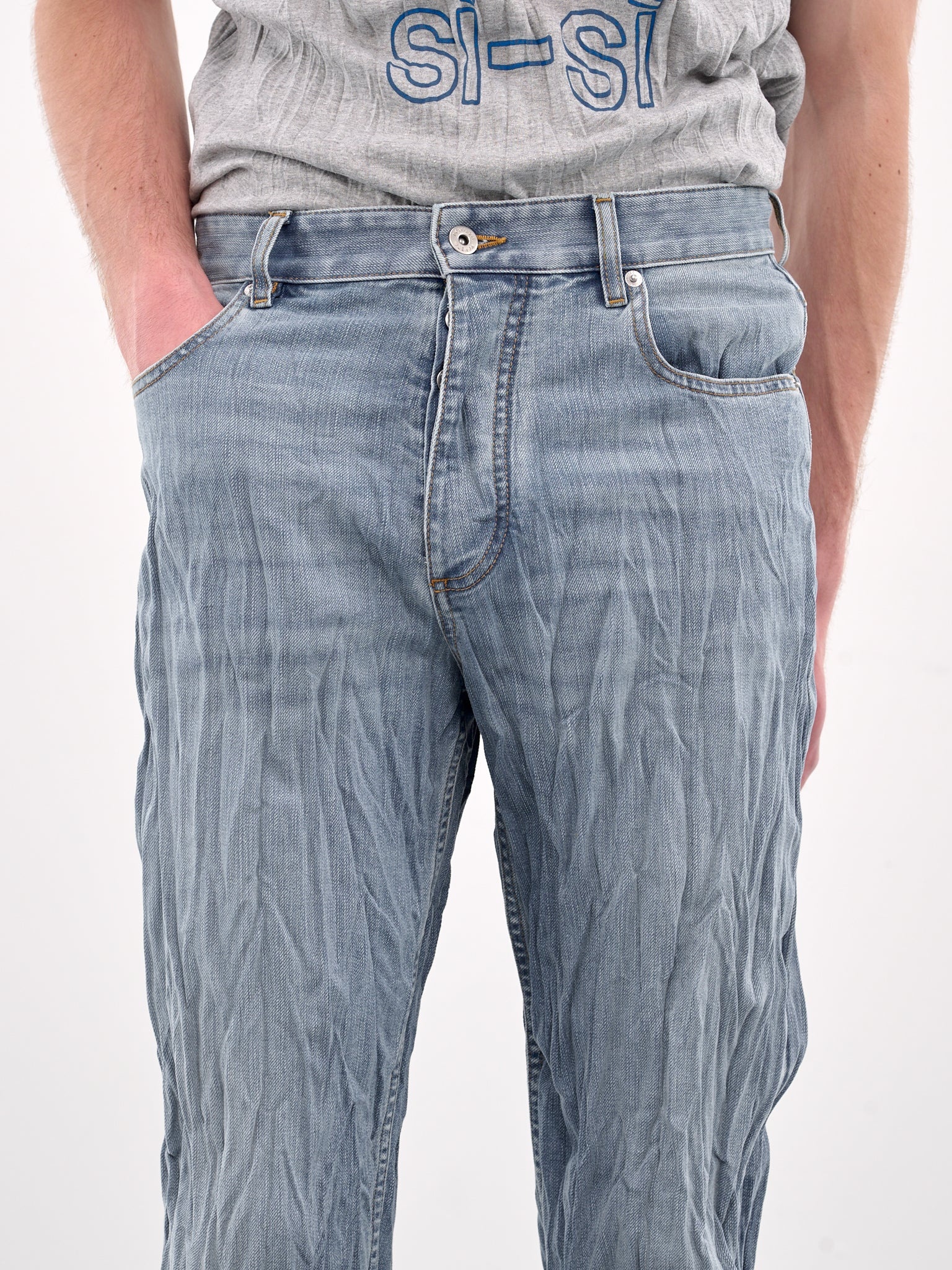 Crushed Denim Jeans - 4