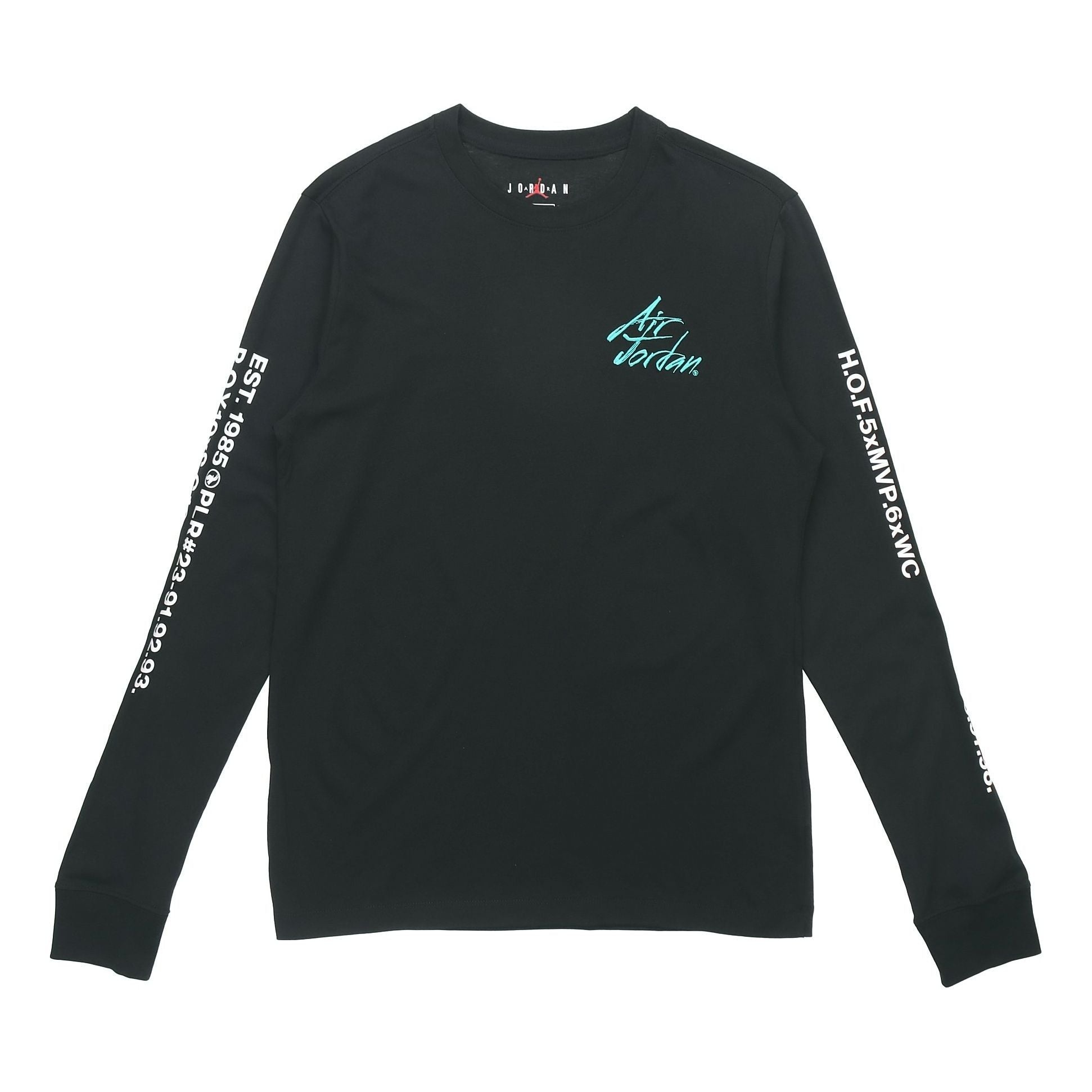 Air Jordan Embroidered Alphabet Printing Casual Sports Round Neck Long Sleeves Black DC6647-010 - 1