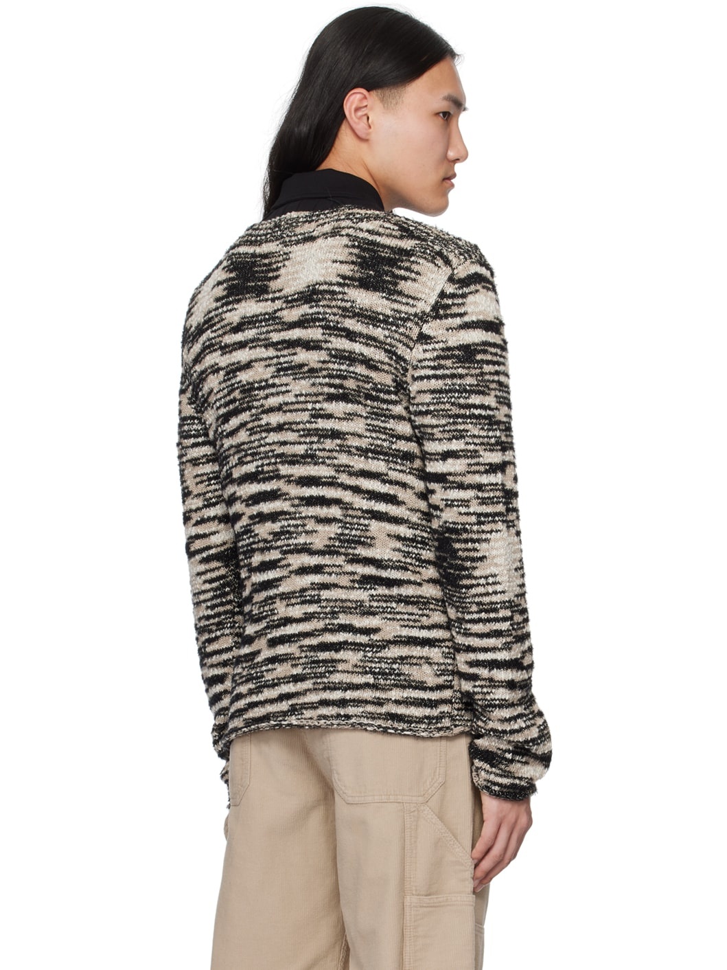 Beige Boat Neck Sweater - 3