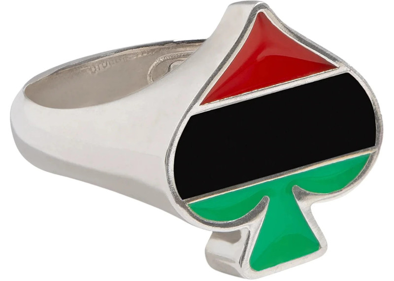 DENIM TEARS Denim Tears x Stussy RBG Spade Ring Silver outlook