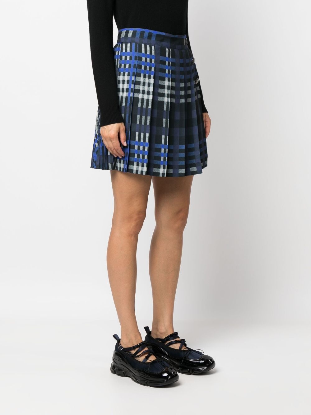 plaid-check pleated skirt - 3