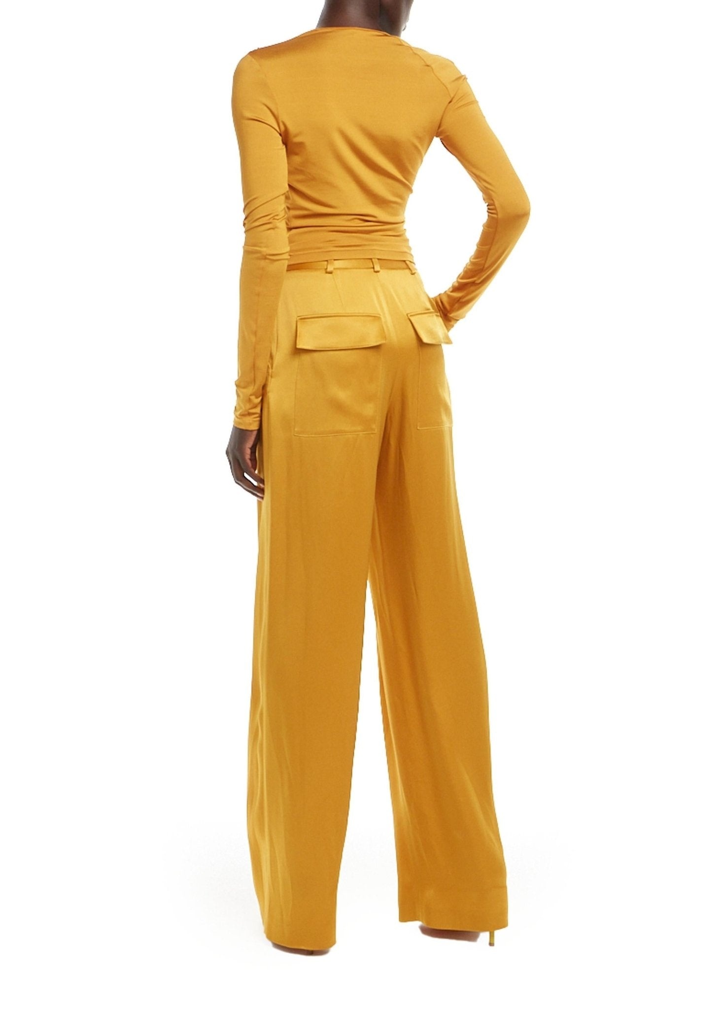 Satin Relaxed Pleated Pant - 2