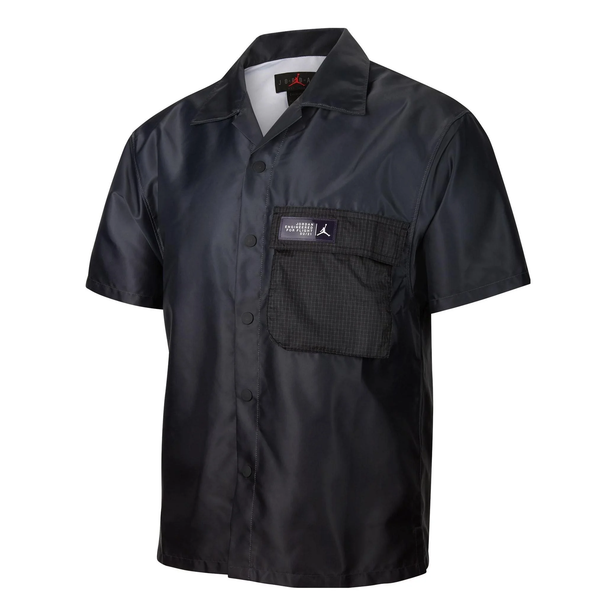 Men's Air Jordan Gradient Big Pocket Breathable Casual Short Sleeve Shirt Black CZ4821-022 - 1