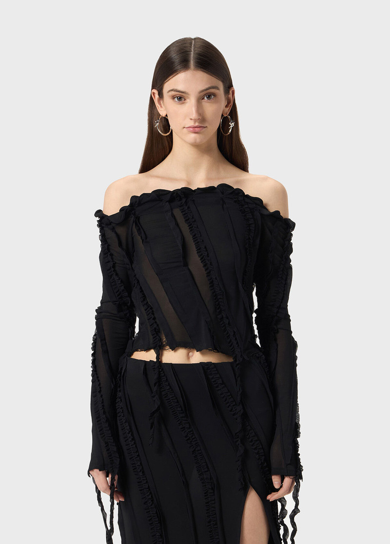 Blumarine JERSEY BLOUSE WITH INLAYS outlook