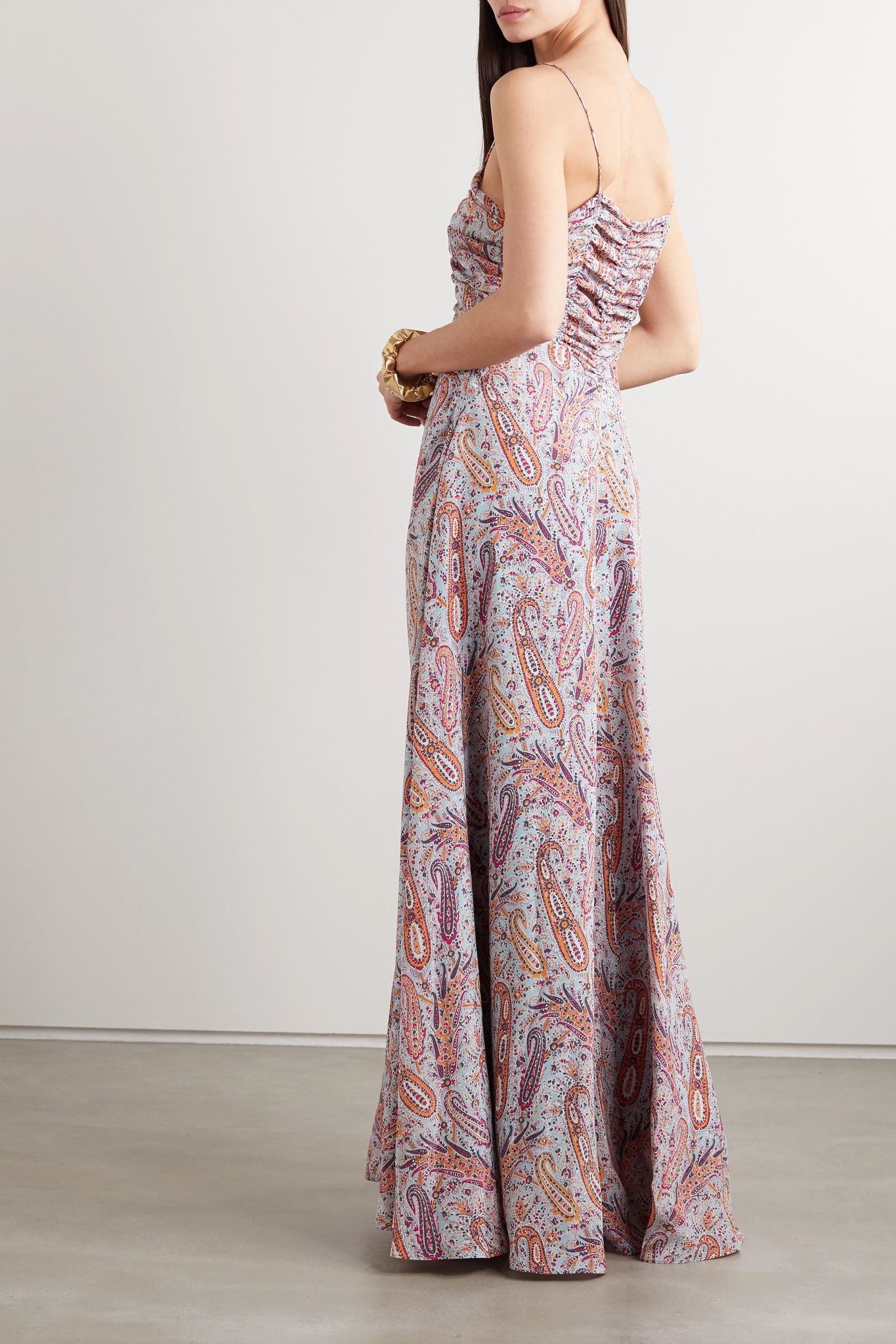 Tasseled paisley-print silk crepe de chine maxi dress  - 4