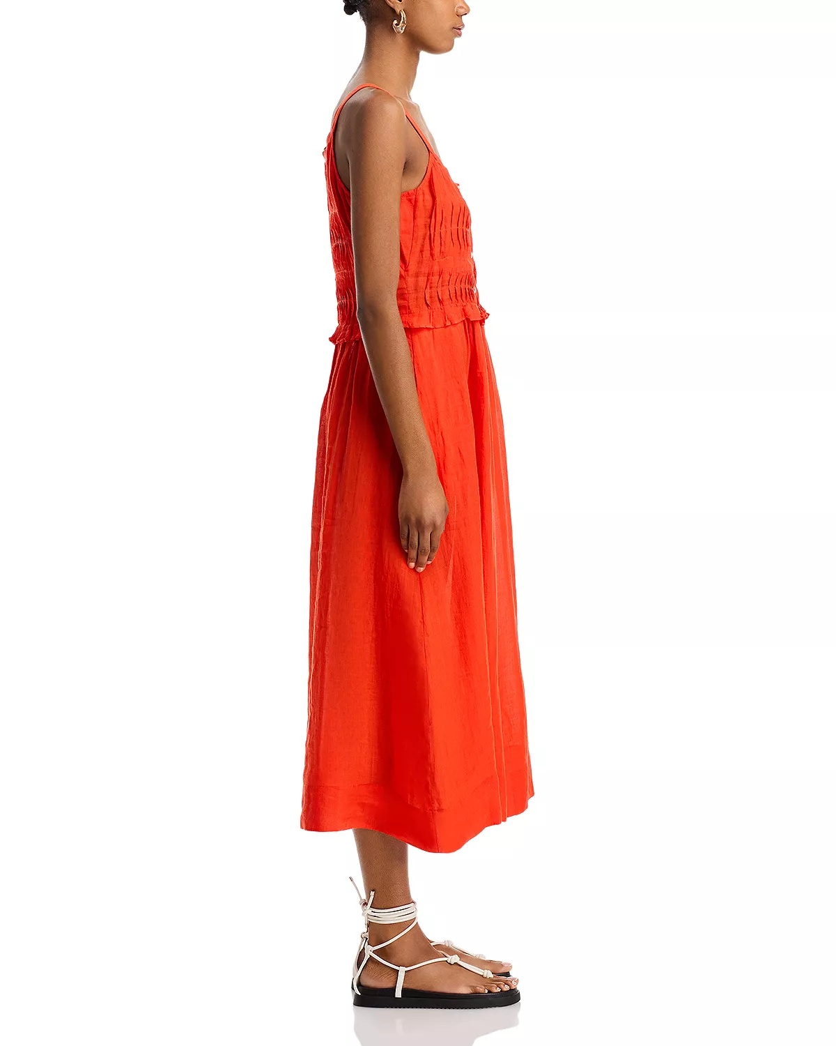 Zora Solid Tank Button Down Midi Dress - 5