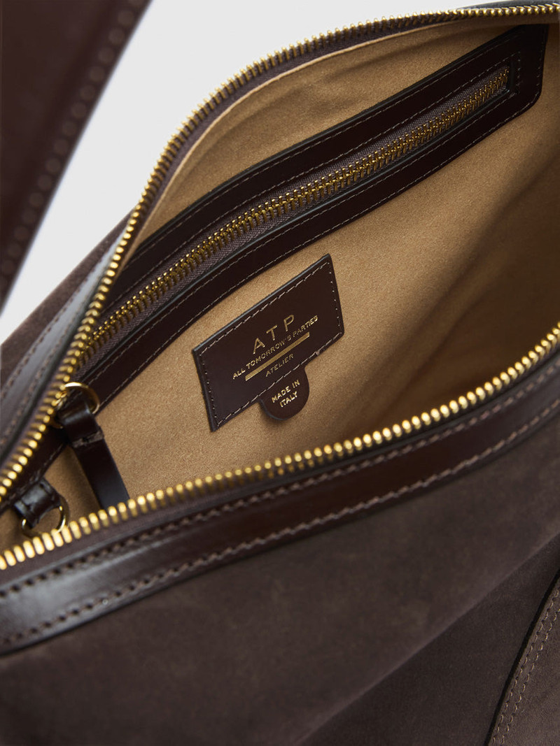 Bassanina Walnut Suede/Leather Mini tote bag 4