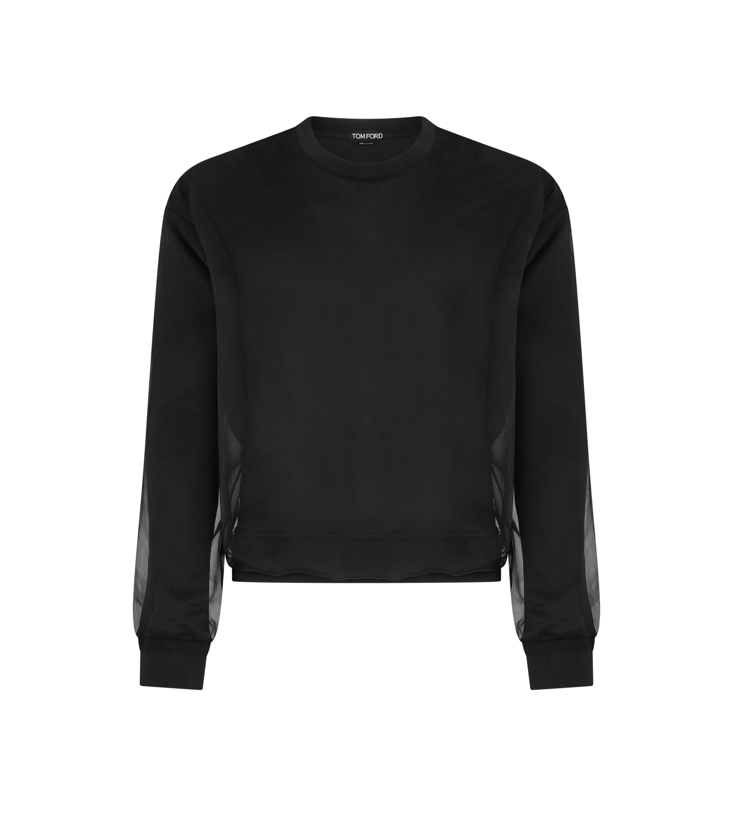 CHIFFON LAYERED JERSEY CREW NECK - 1