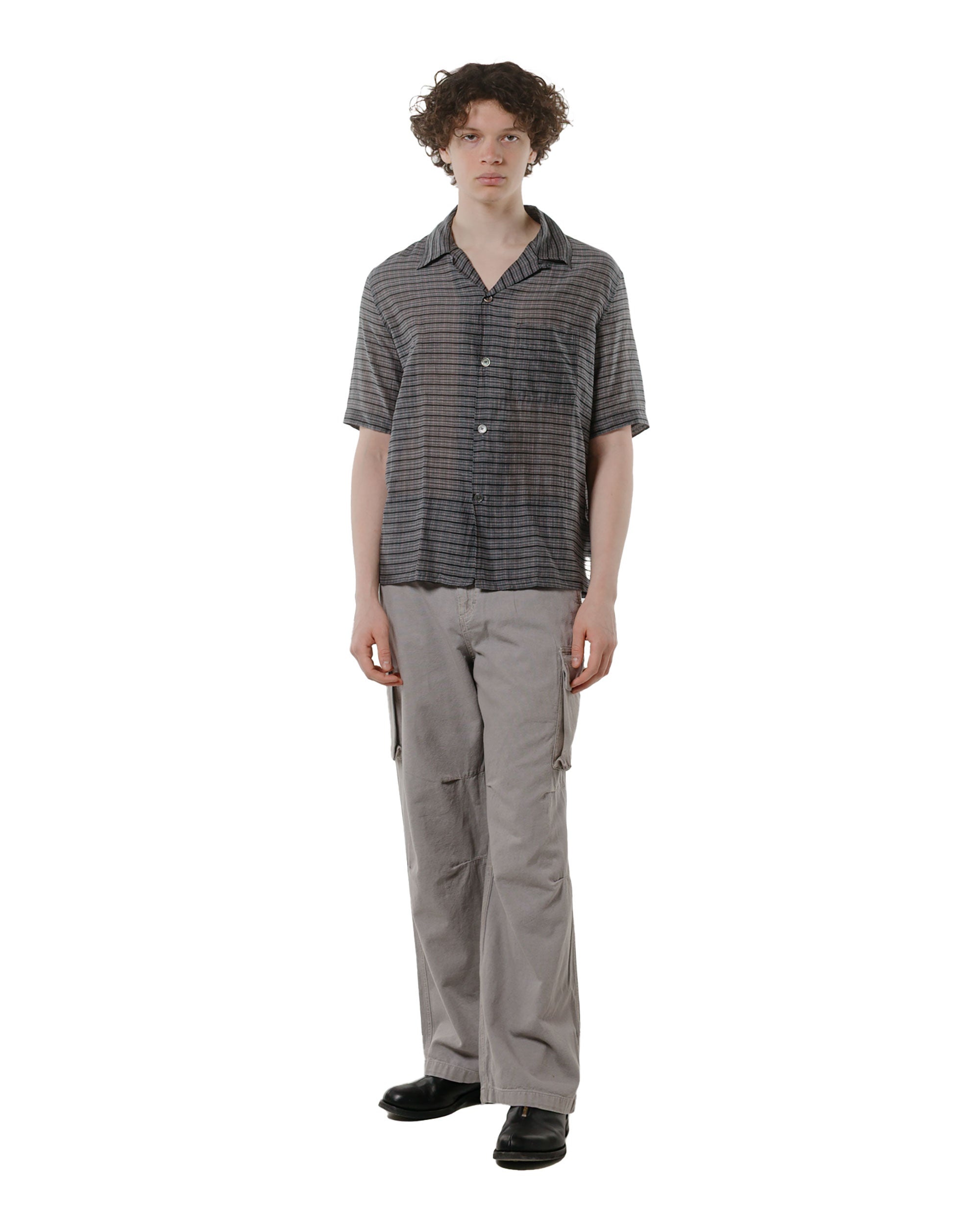 Heusen Shirt Shortsleeve Picnic Check Cotton Silk - 4