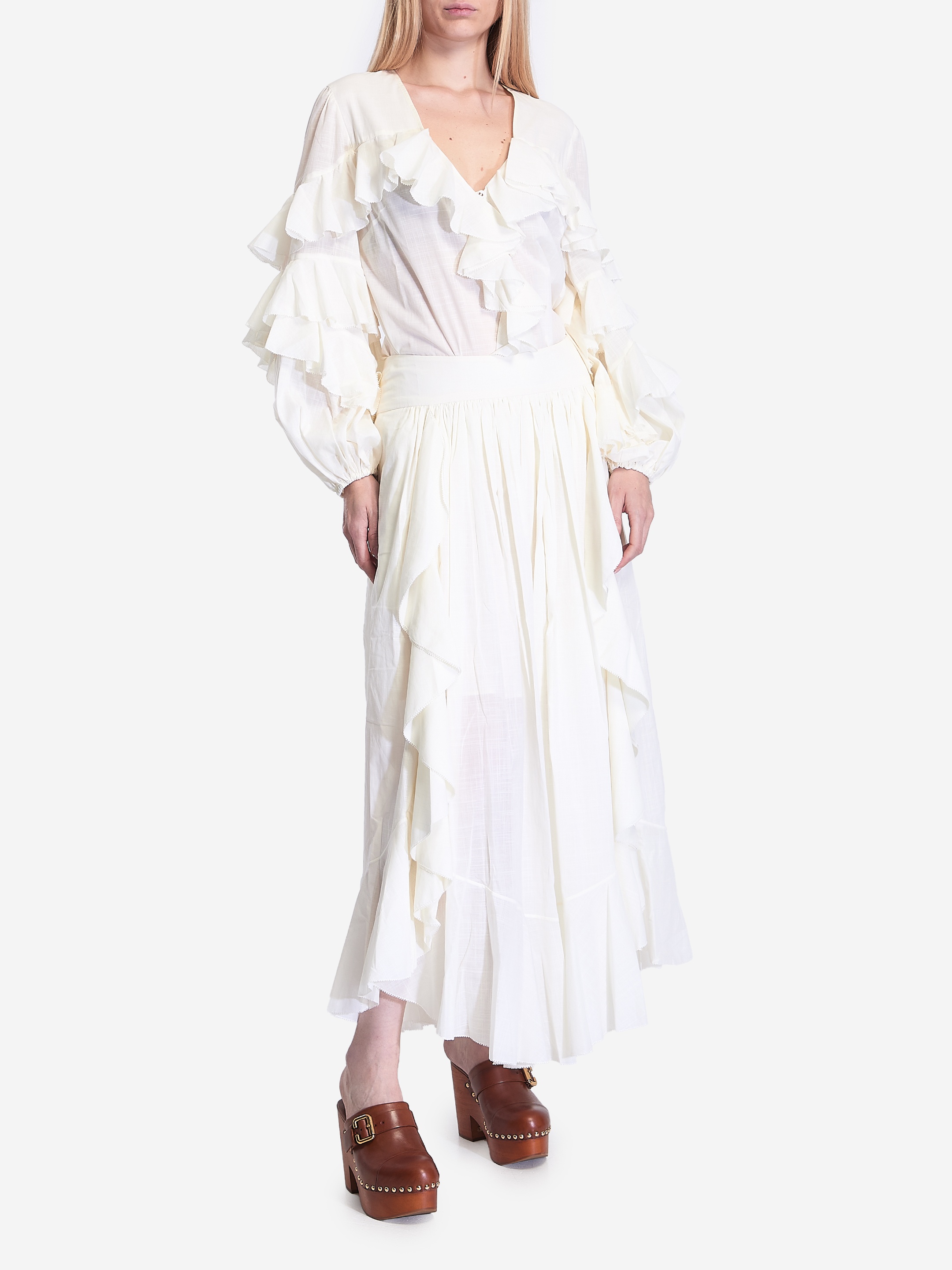 スカート Zimmermann Ivory Maxi Skirt Zimmermann Ivory Maxi Skirt | leam | REVERSIBLE