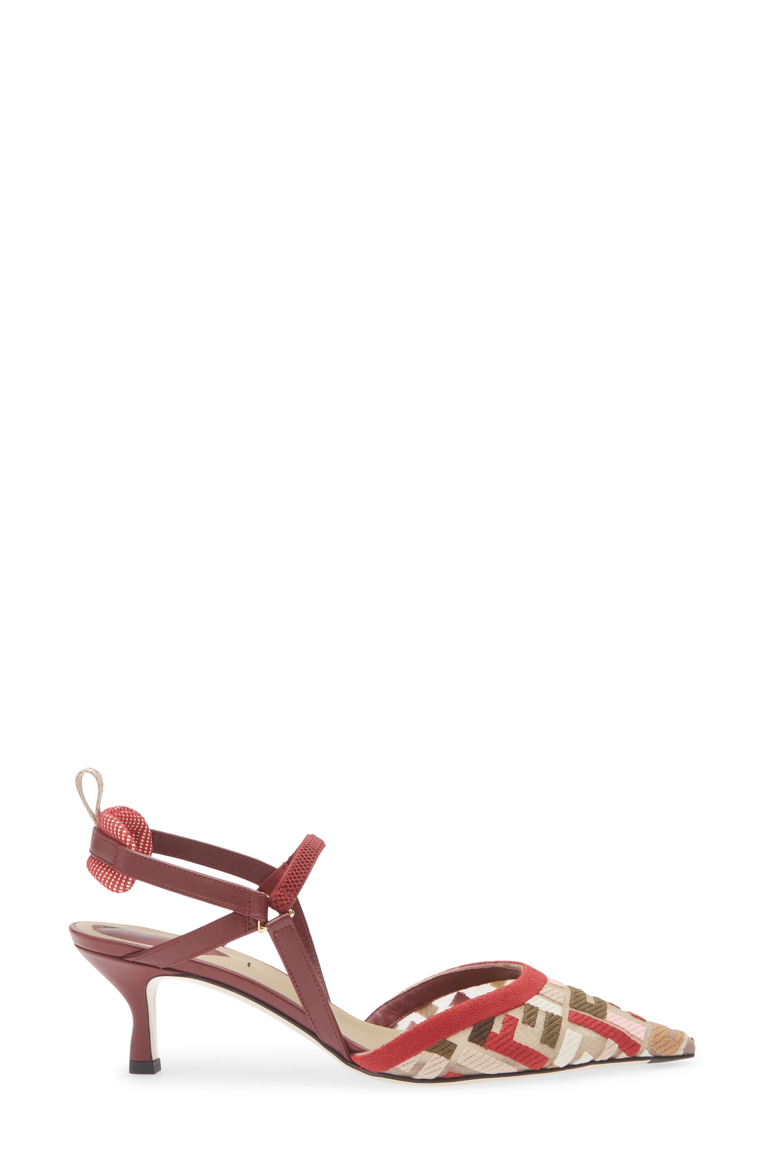 Fendi Colibrì Lite Pointed Toe Slingback Pump in Multicolor/Bordeaux at Nordstrom - 3