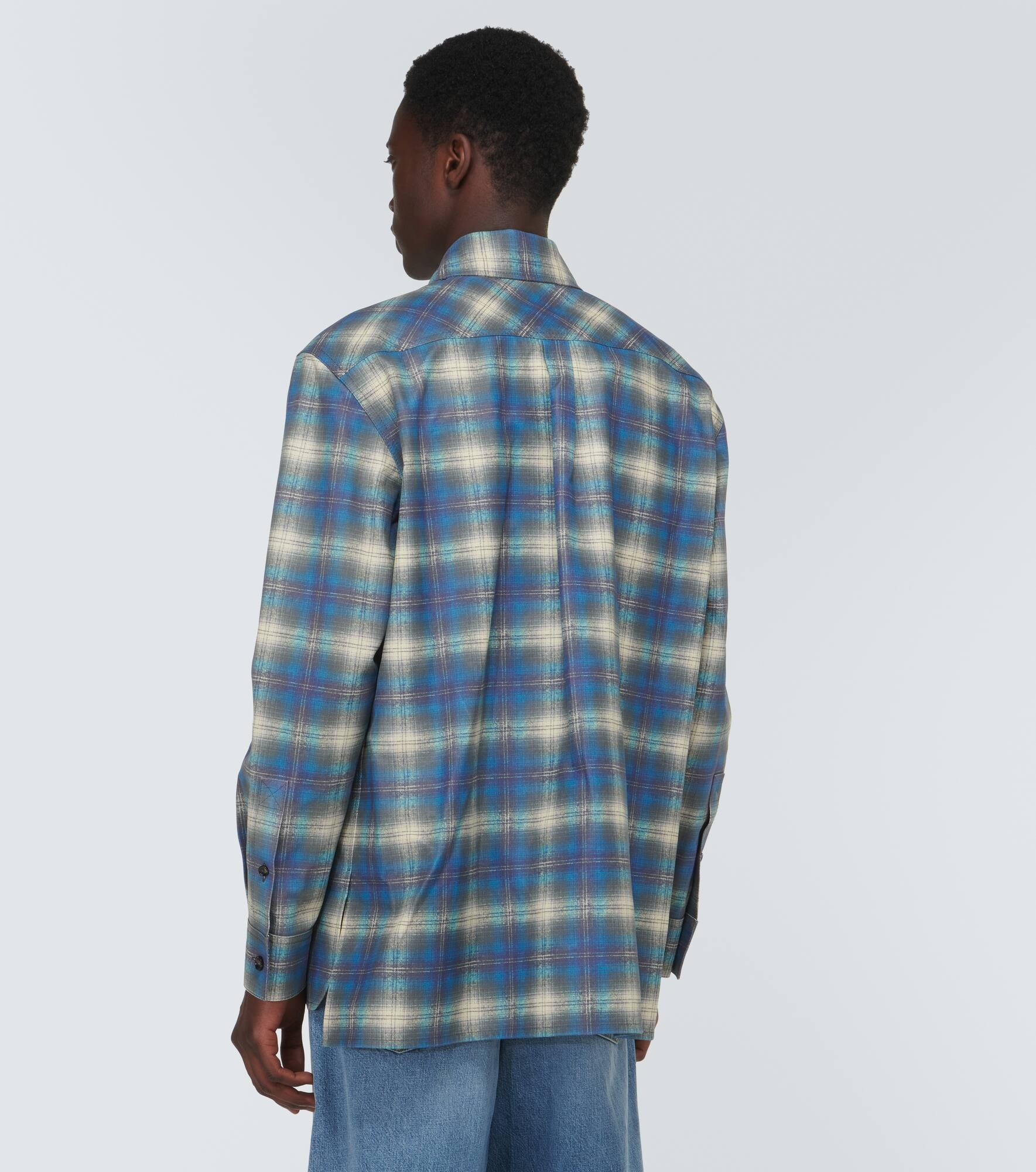 Checked leather shirt - 4