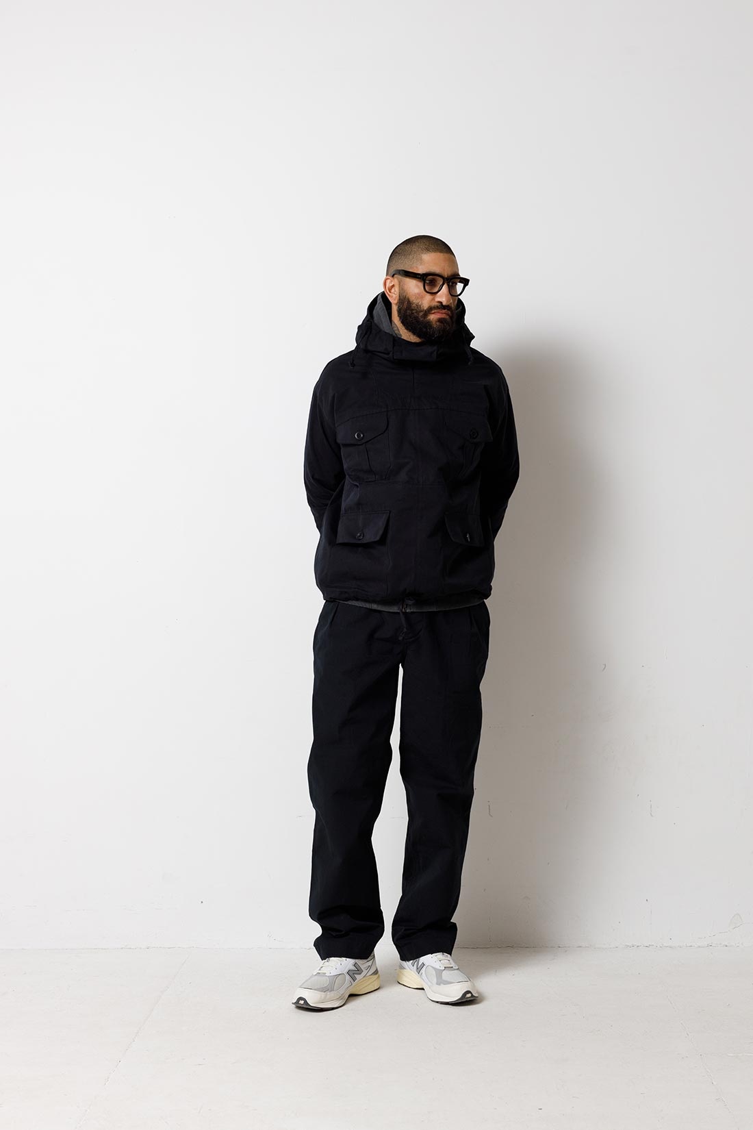 Pleated Chino Ripstop in Black - 3