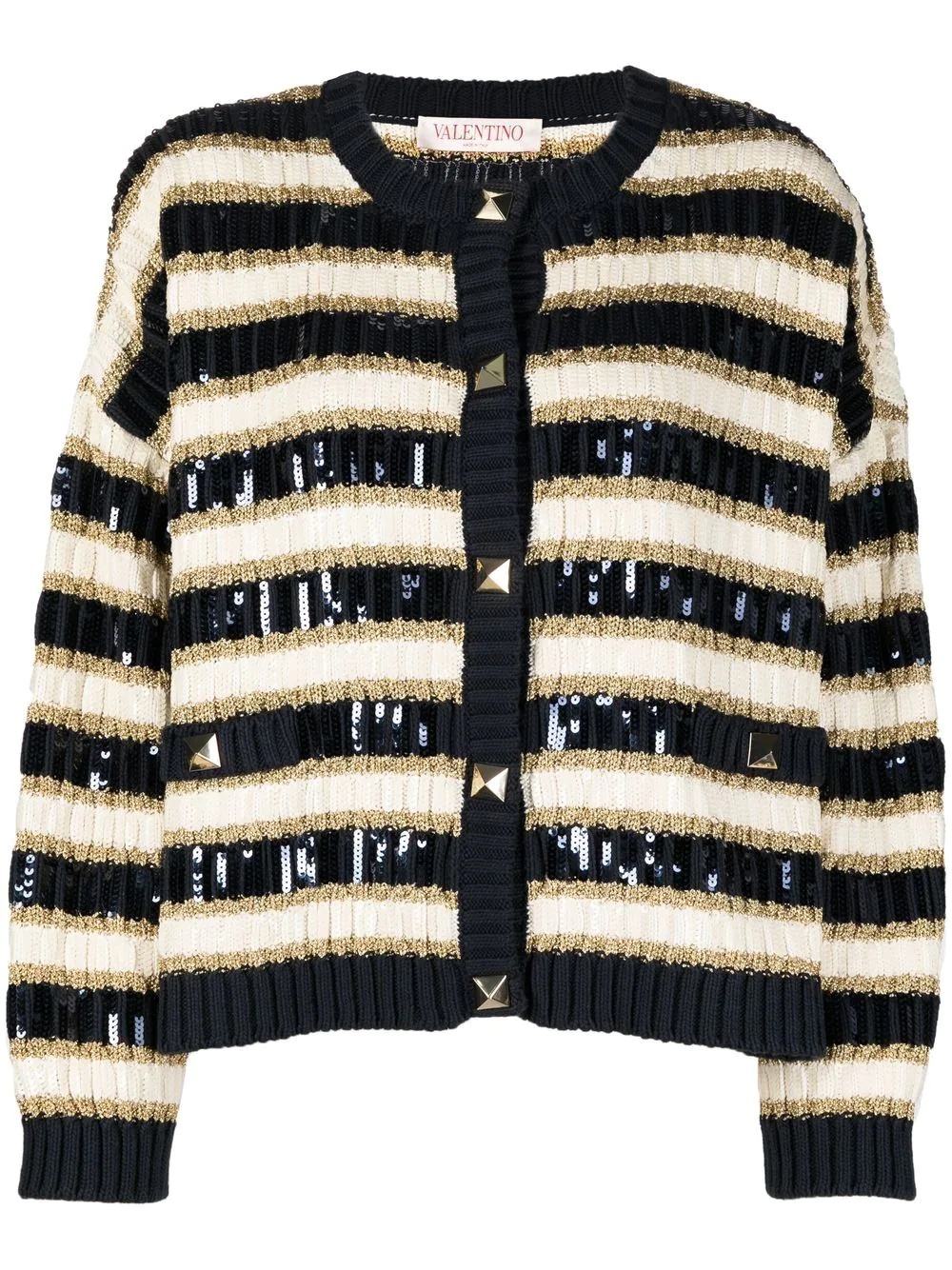 Rockstud sequinned cardigan - 1