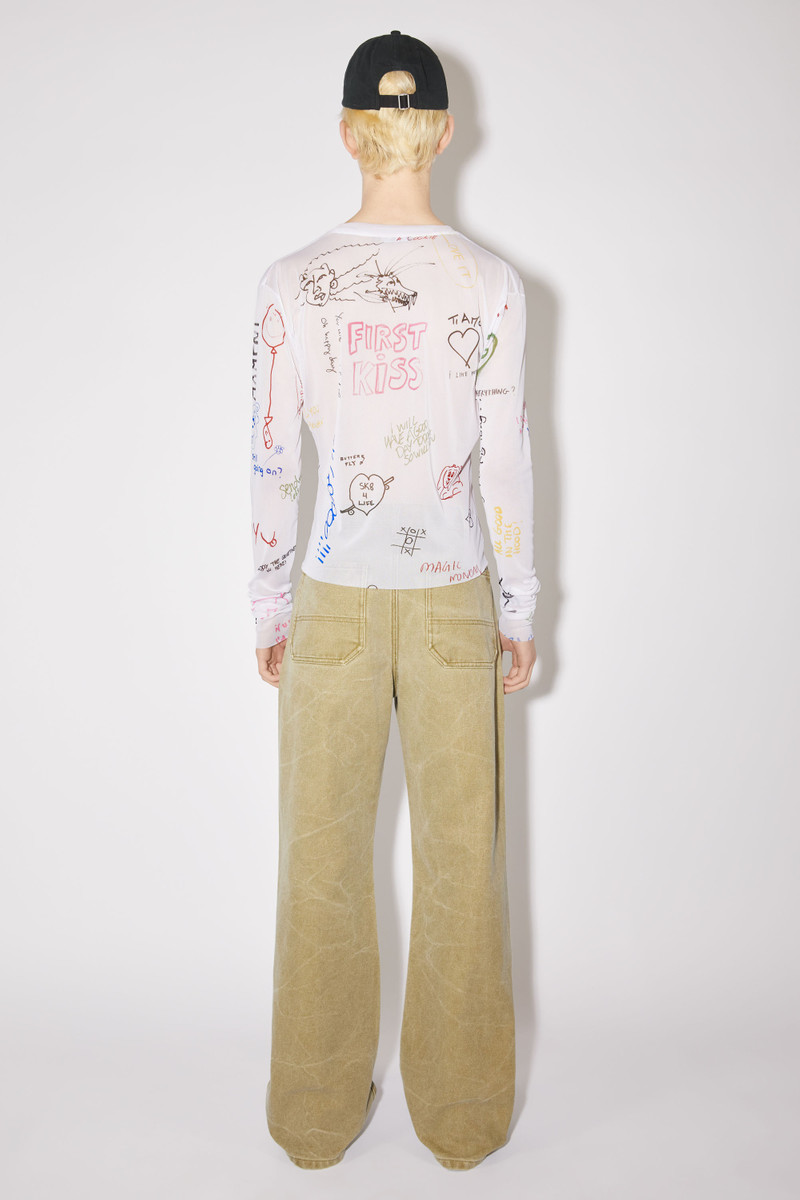 Scribbles long sleeve t-shirt - White Multicolor 3