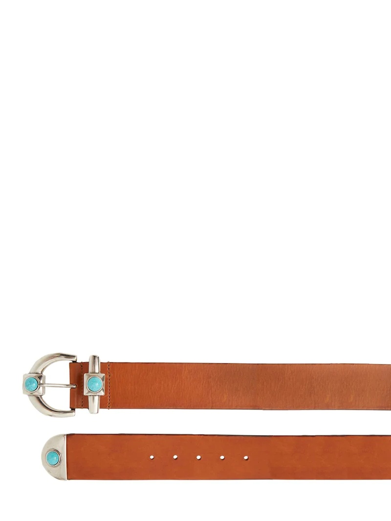 3CM LEATHER BELT W/ STUDS - 3