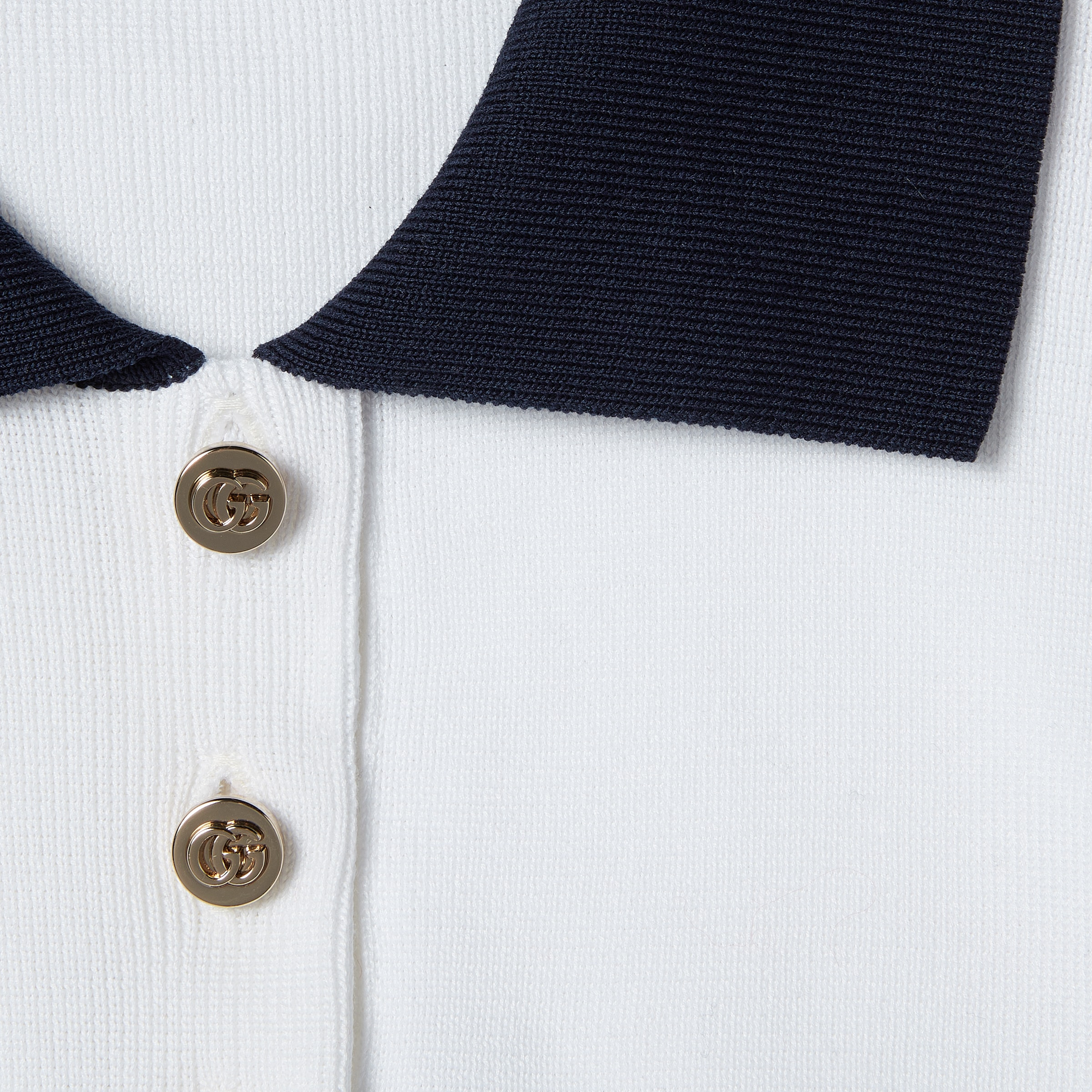 Cotton stitch polo top with intarsia - 6