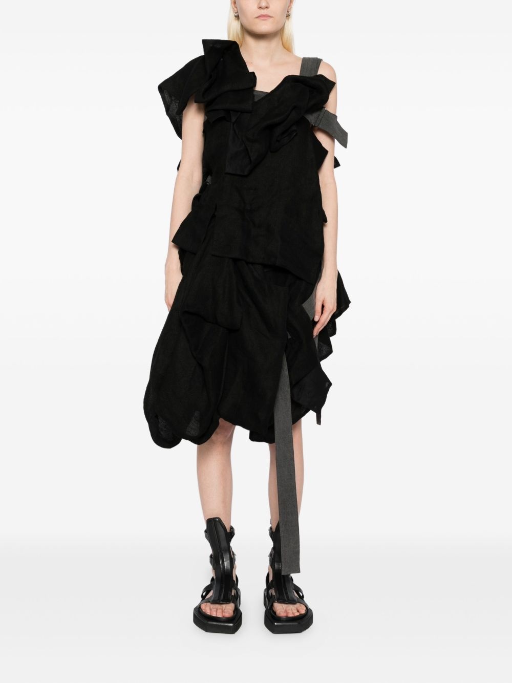linen draped dress - 2