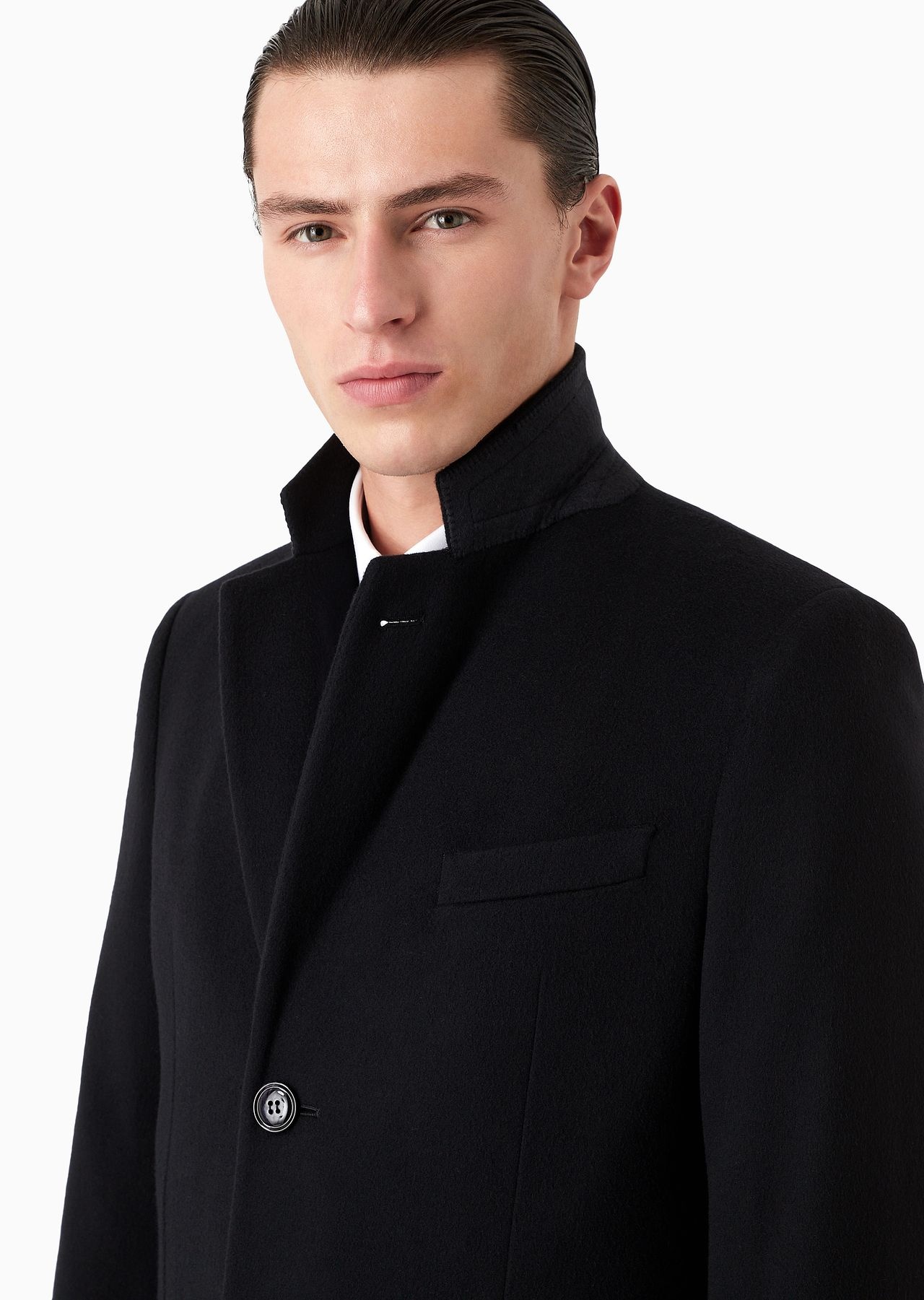 Single-breasted coat in virgin wool and cashmere - 5