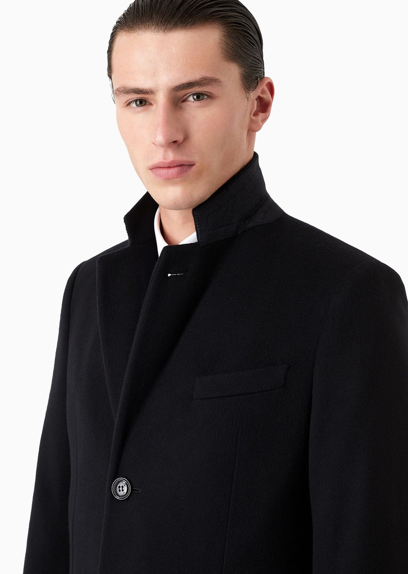Single-breasted coat in virgin wool and cashmere 5