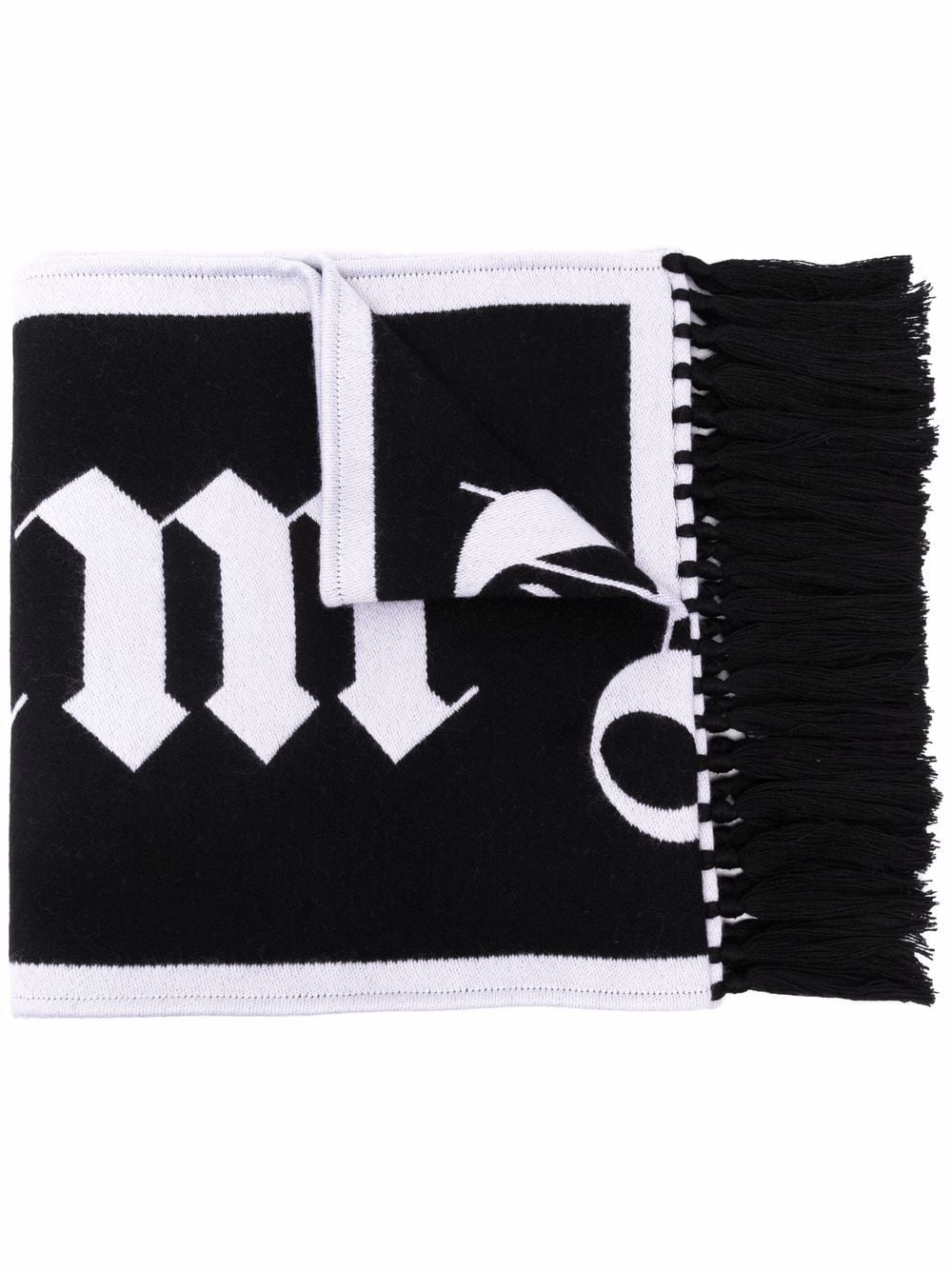 fringed logo scarf - 1