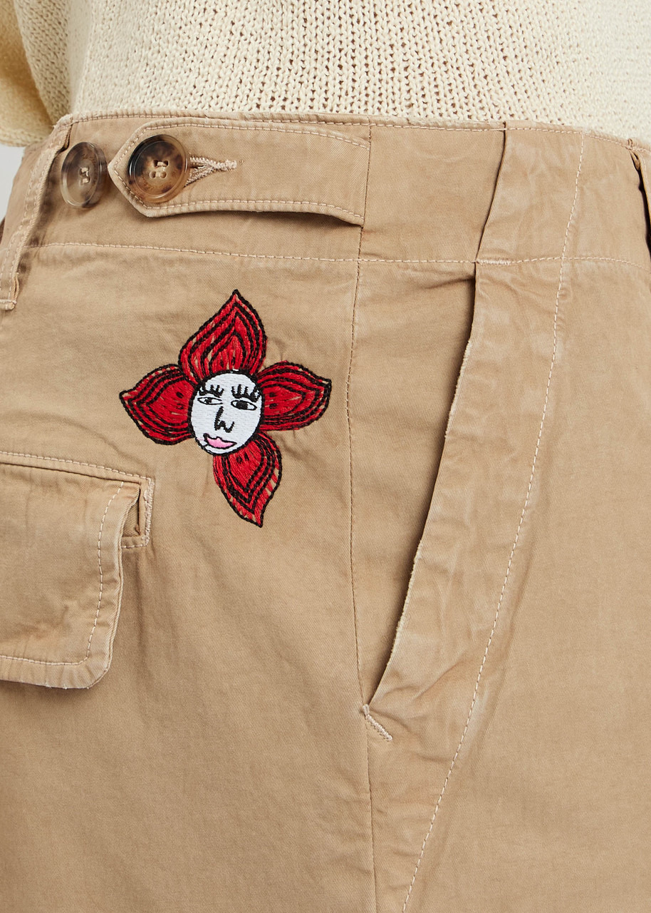 The Elder Statesman Surprise & Delight Embroidered Cotton-poplin Trousers - 5