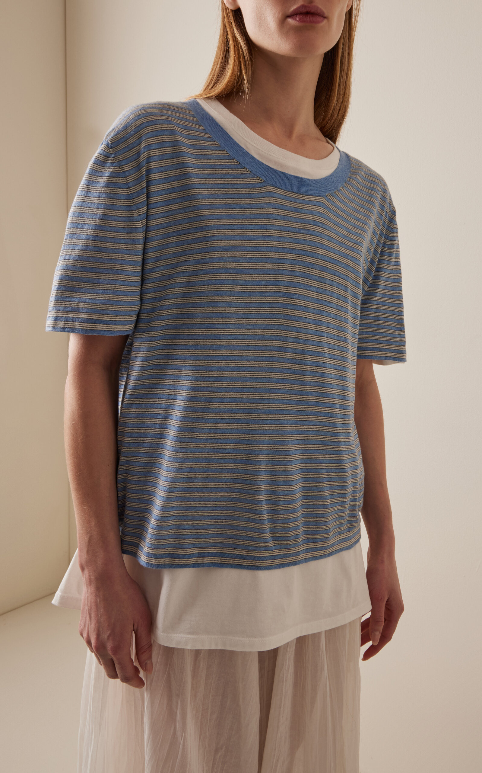 Jansu Striped Cotton-Cashmere T-shirt stripe - 2
